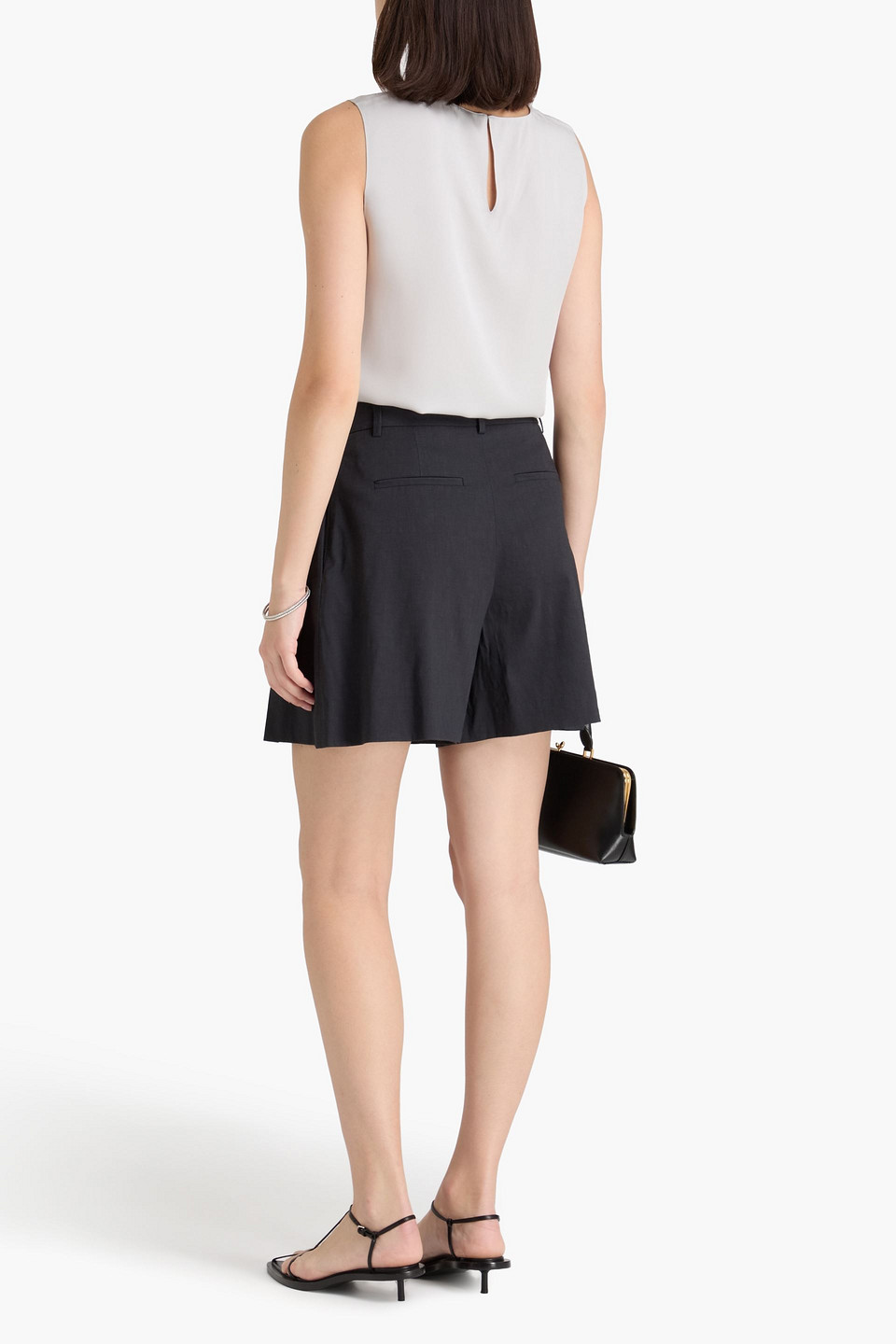  Theory - Pleated Linen-blend Shorts - Blue - Us 2 