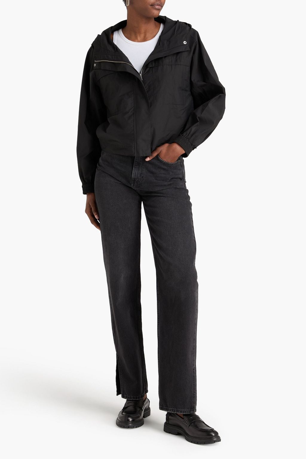 THEORY Cotton-blend hooded jacket