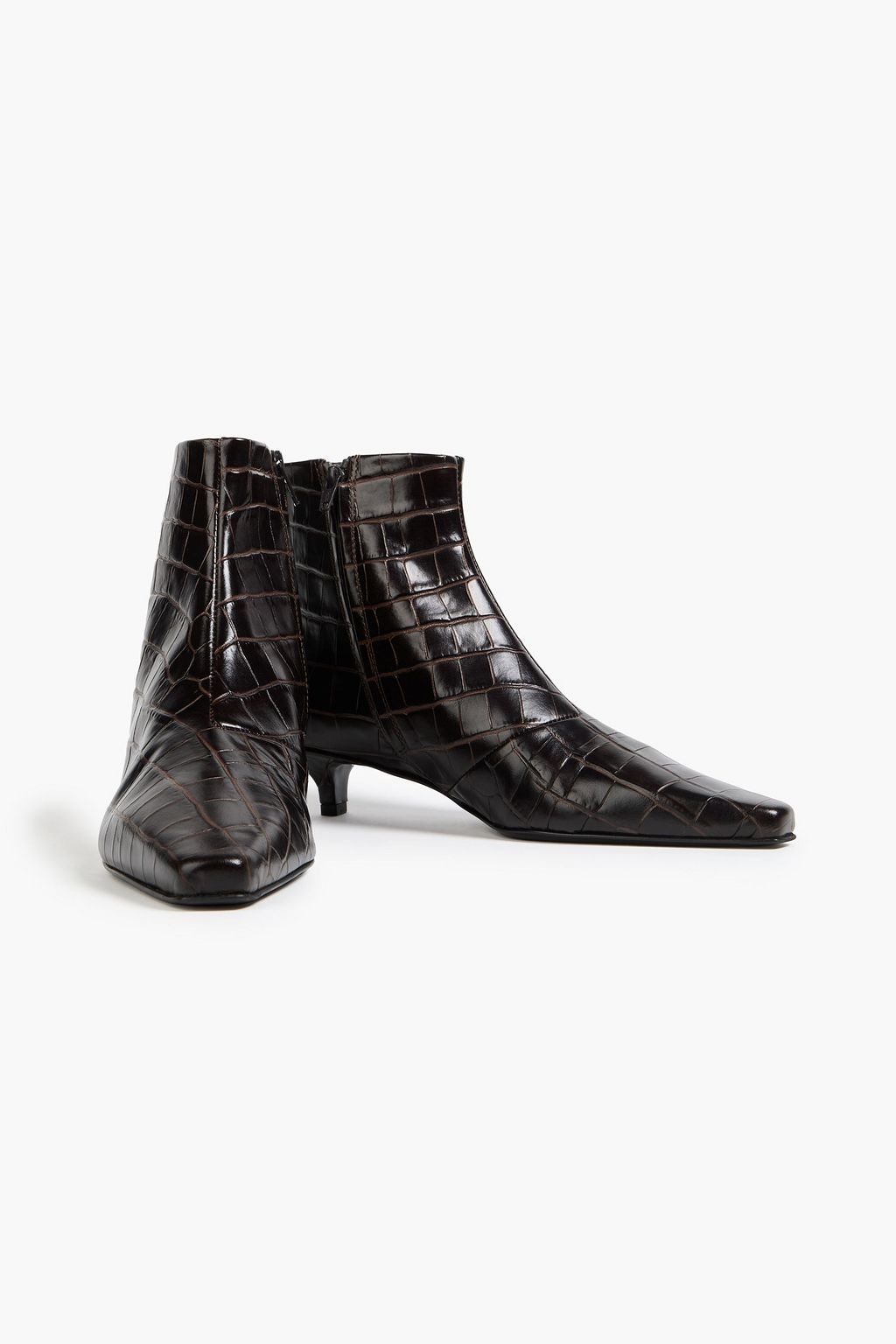 TOTEME Croc-effect leather ankle boots