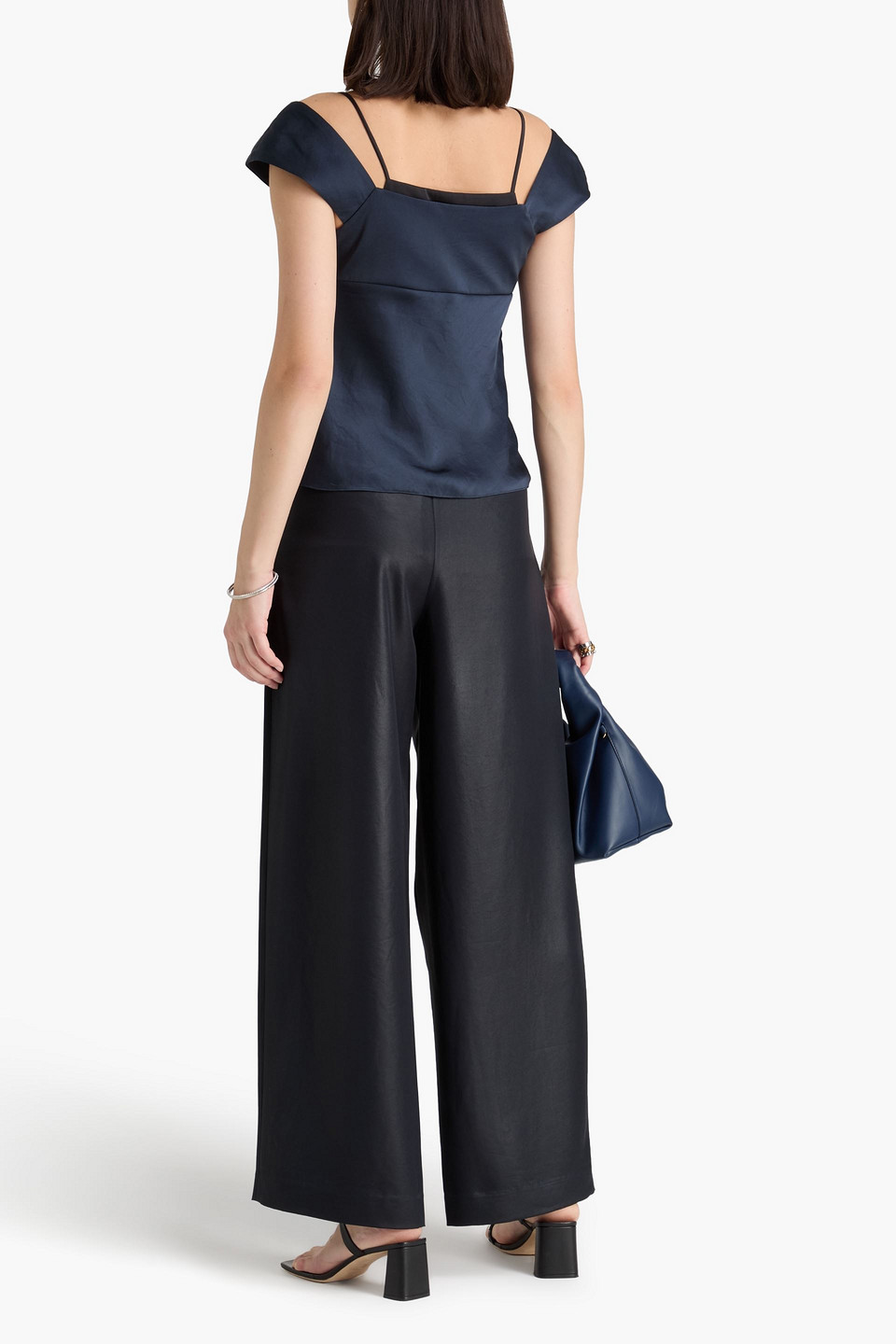  Theory - Oberteil Aus Satin - Blau - Us 8 