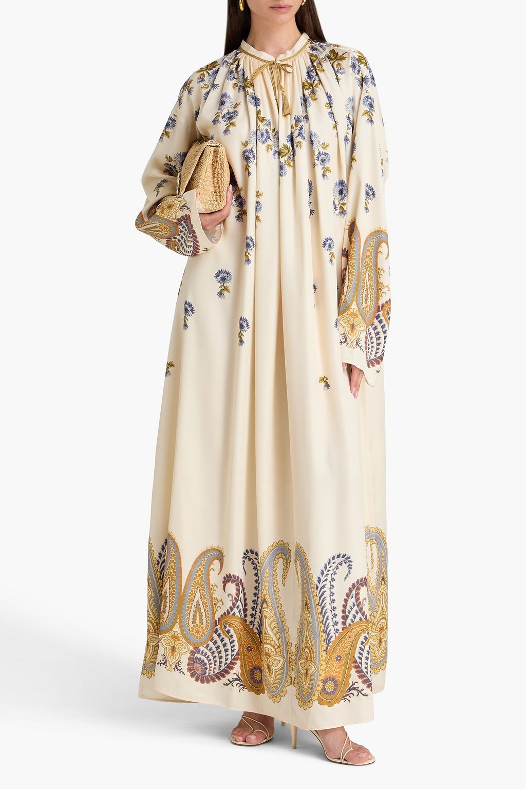 ETRO 페이즐리 프린트 피케 카프탄