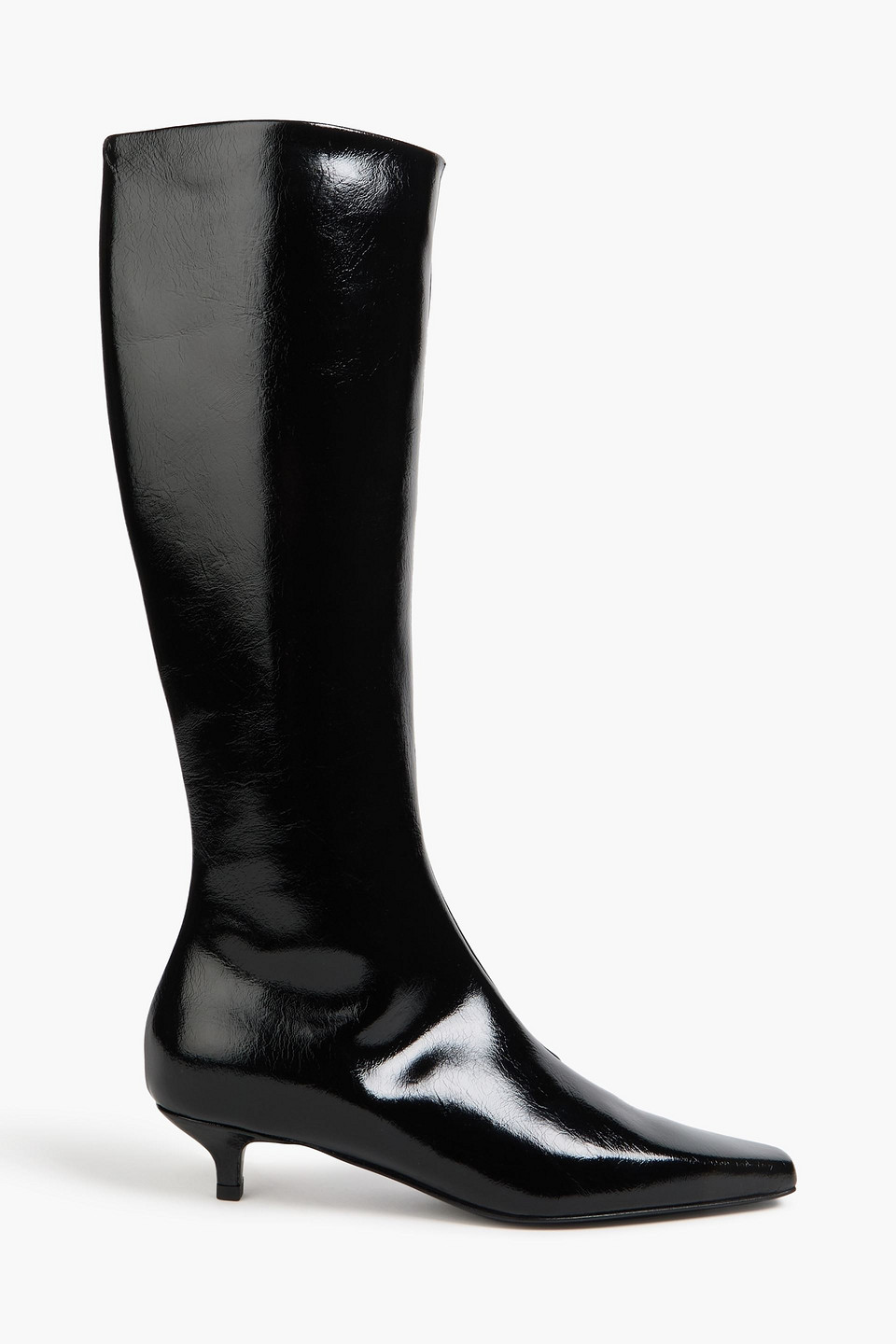 Totême Glossed-leather Knee Boots In Black