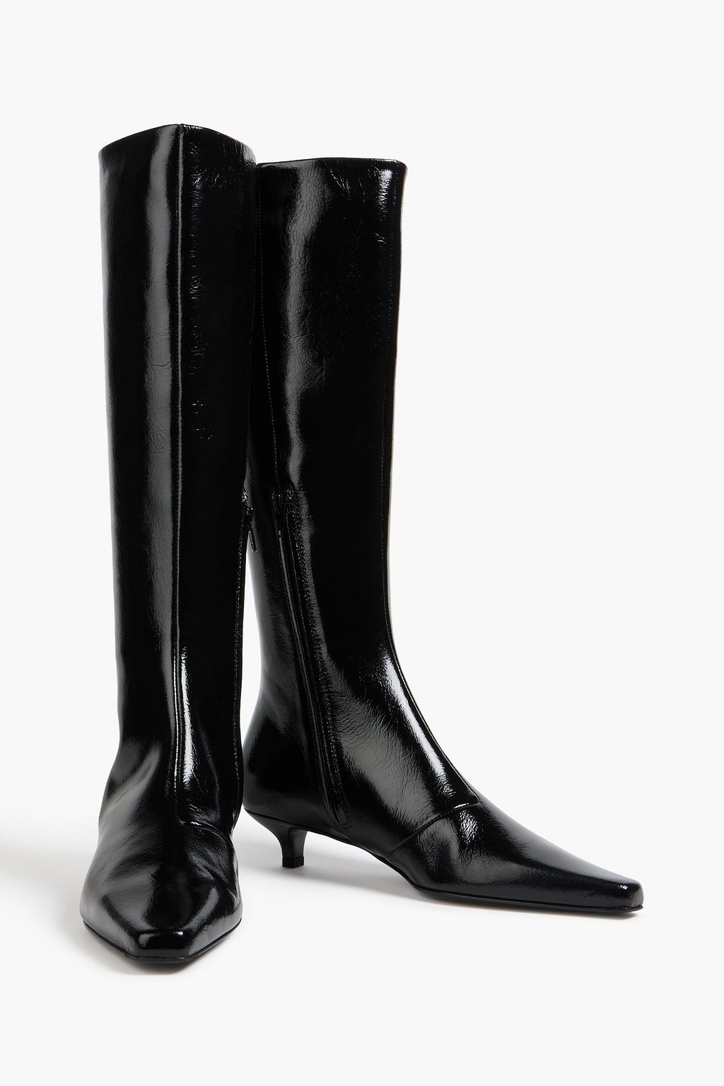TOTEME Glossed-leather knee boots