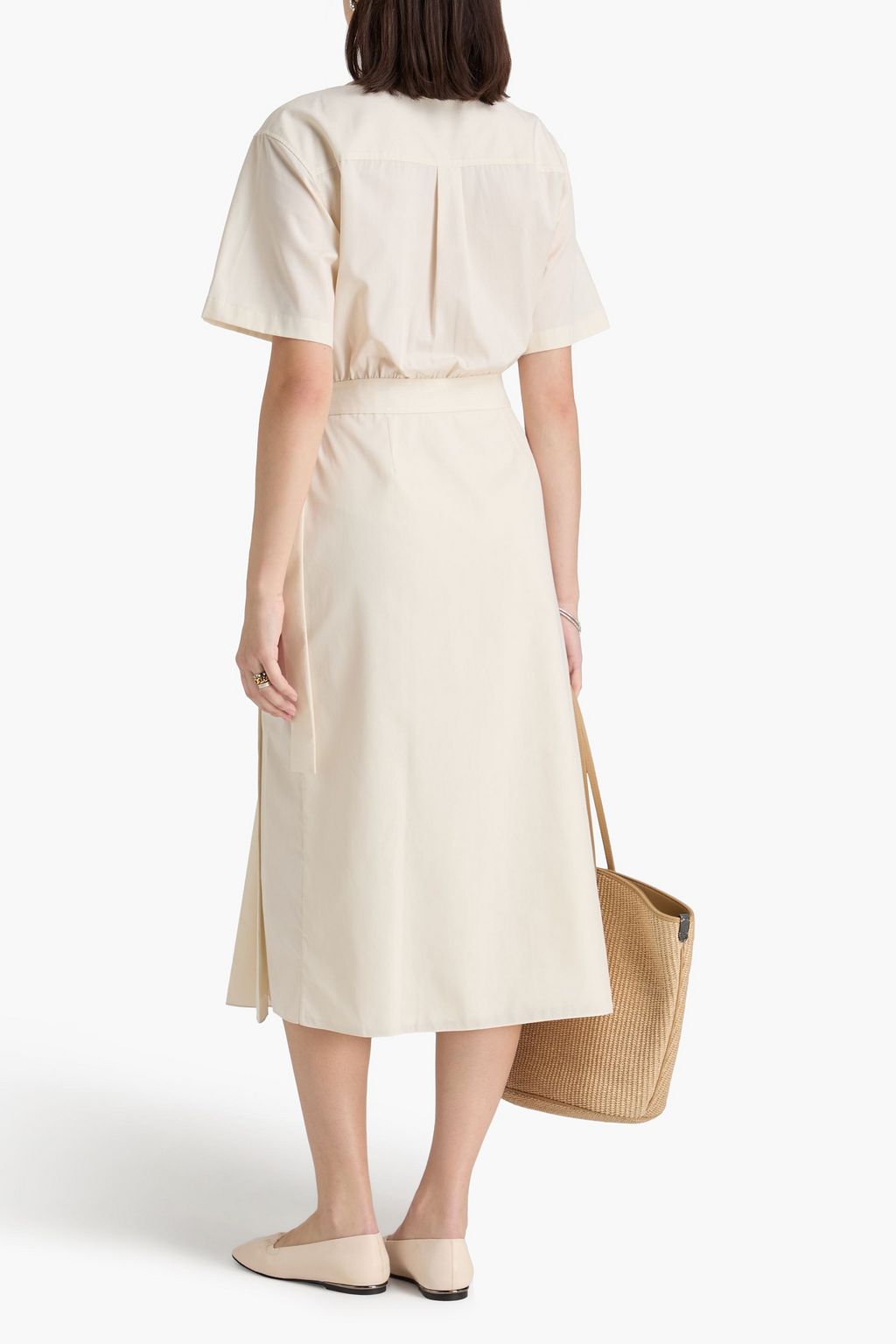 THEORY Pleated poplin midi shirt dress | THE OUTNET