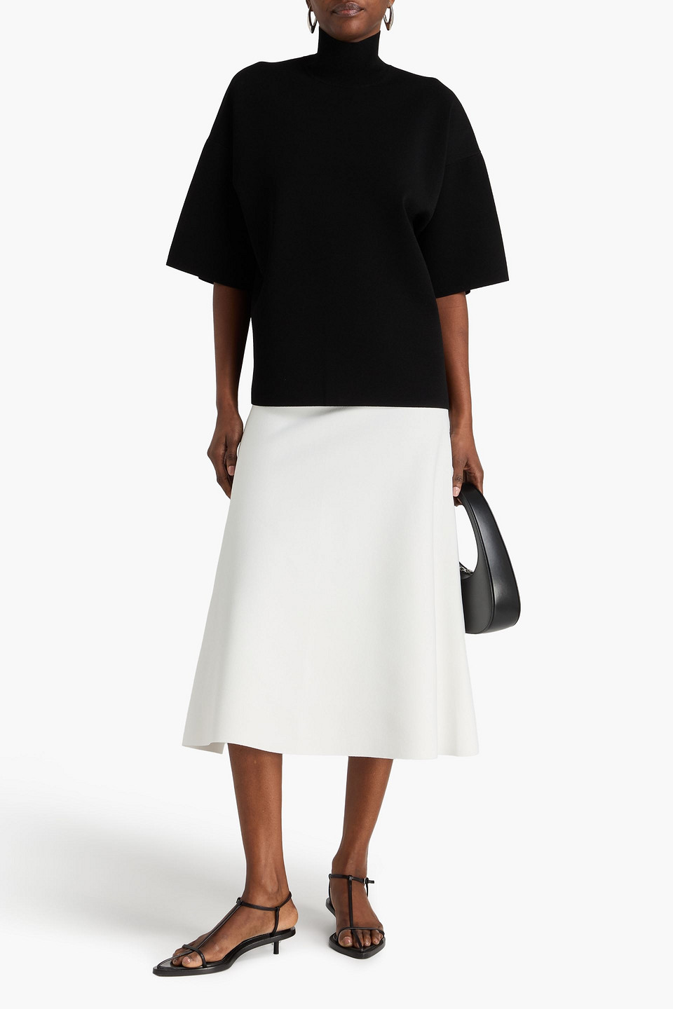  Theory - Stretch-knit Turtleneck Top - Black - L 