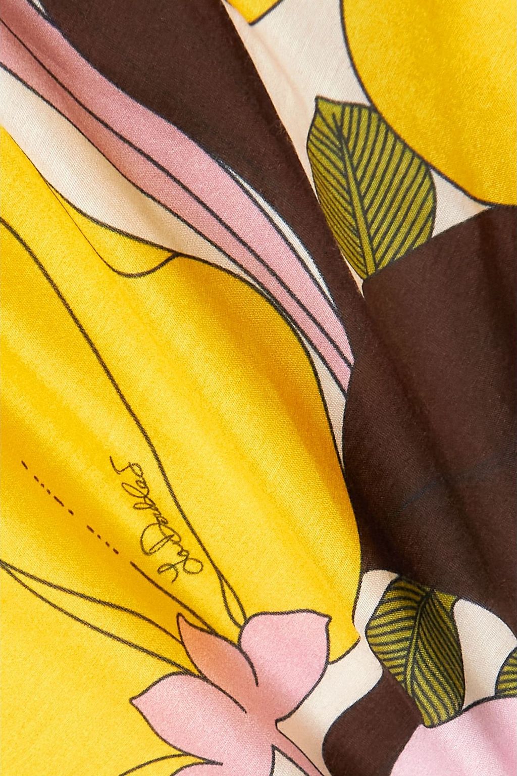 LA DOUBLEJ فستان كازانوفا متوسط الطول من مزيج حرير والقطن وبطبعة الأزهار