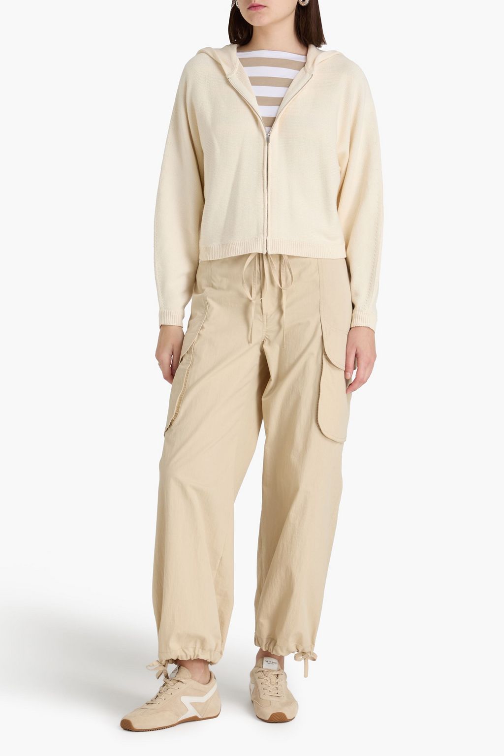 THEORY Cotton-blend hooded cardigan