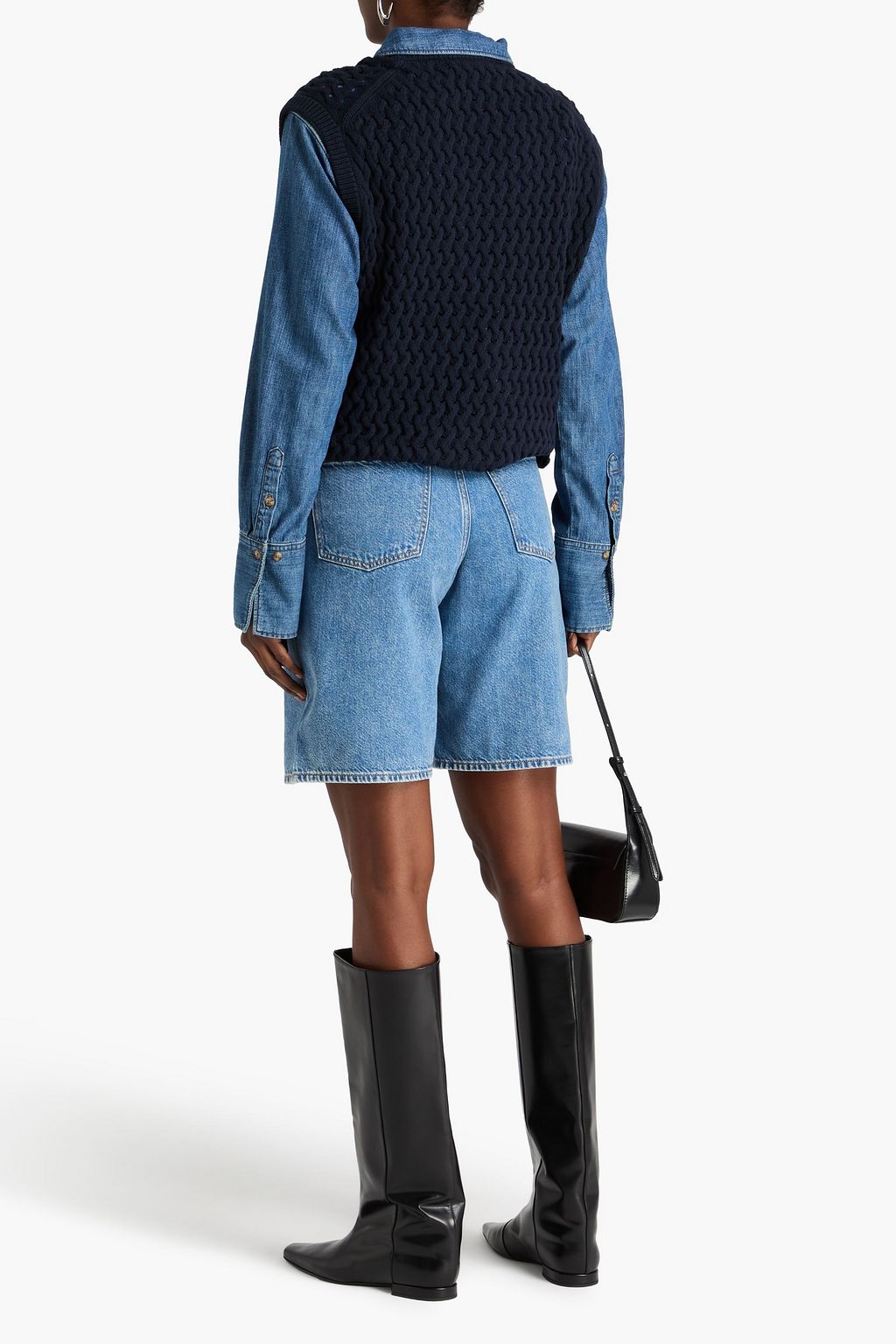 THEORY Cable-knit cotton-blend vest