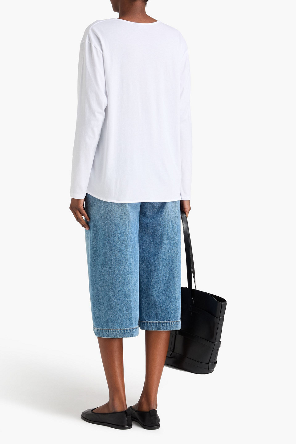  Theory - Twisted Pima Cotton-jersey Top - Weiß - L 