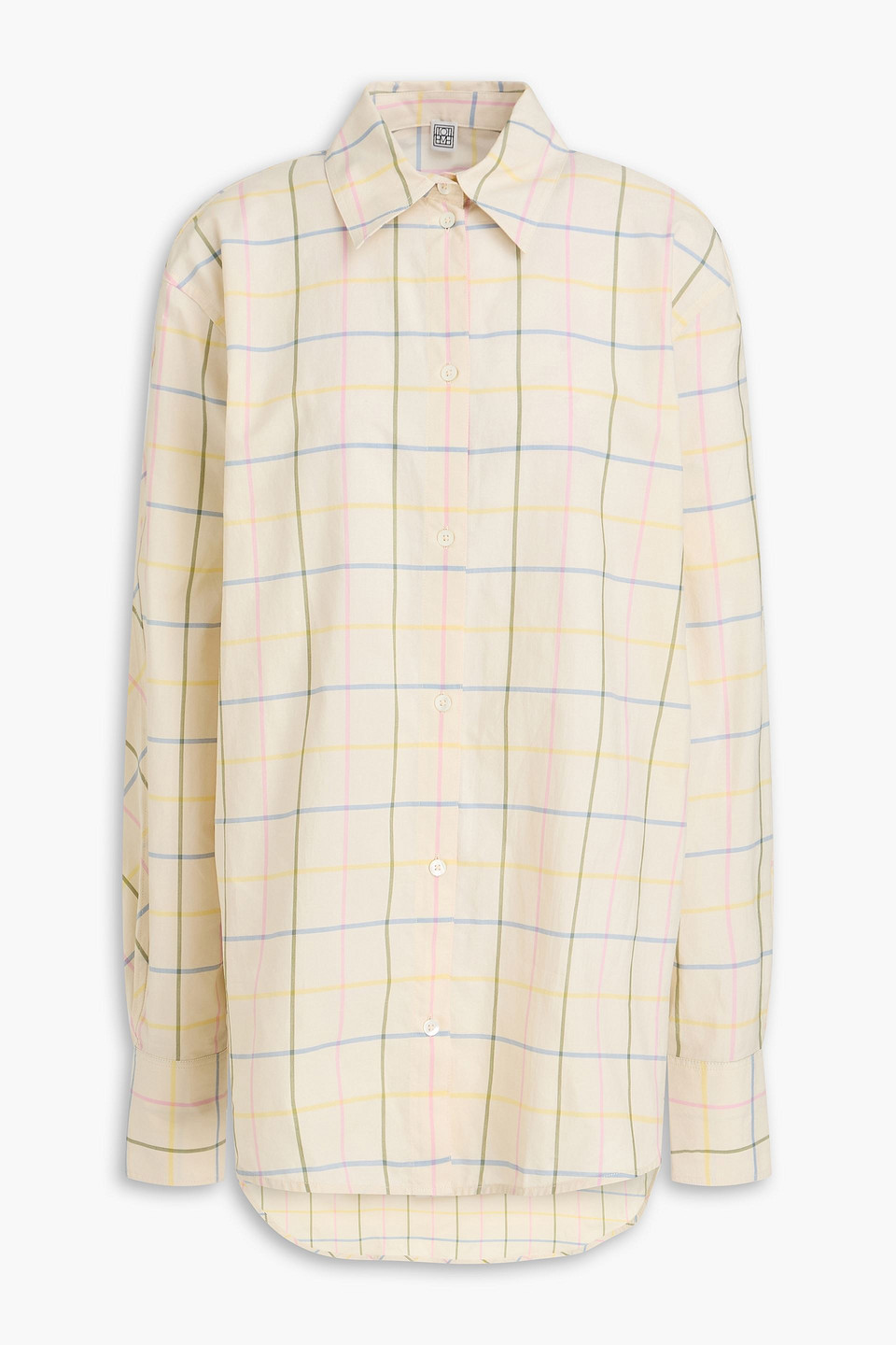 Totême Checked Cotton-poplin Shirt In Neutral