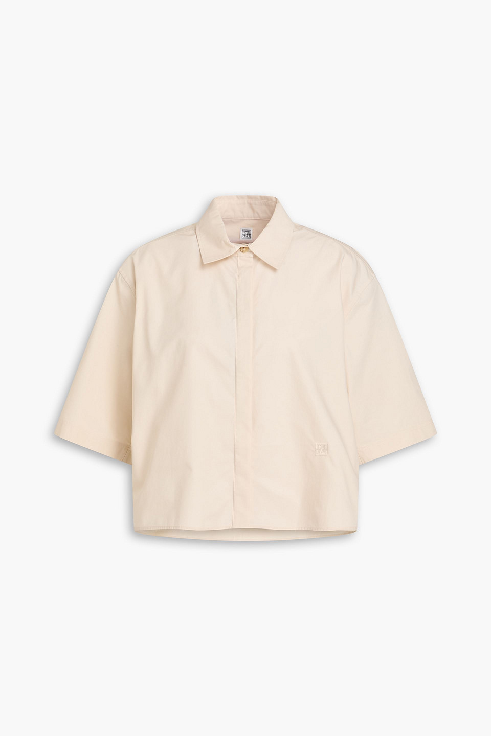 Totême Cropped Cotton-poplin Shirt In Neutral