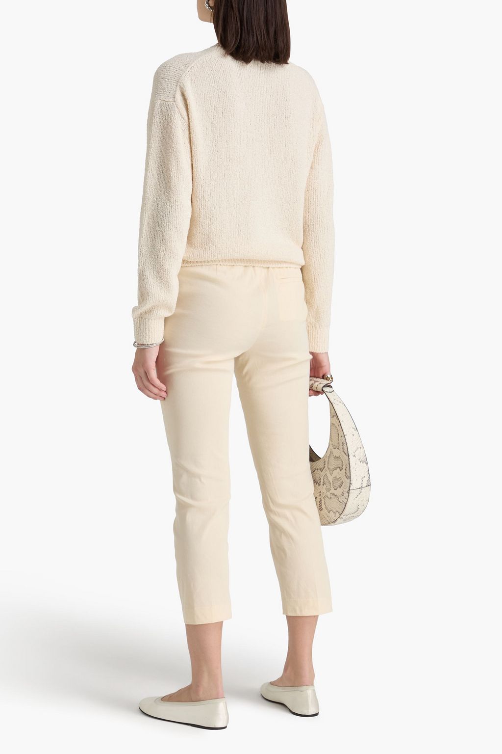 THEORY Bouclé-knit cotton-blend sweater