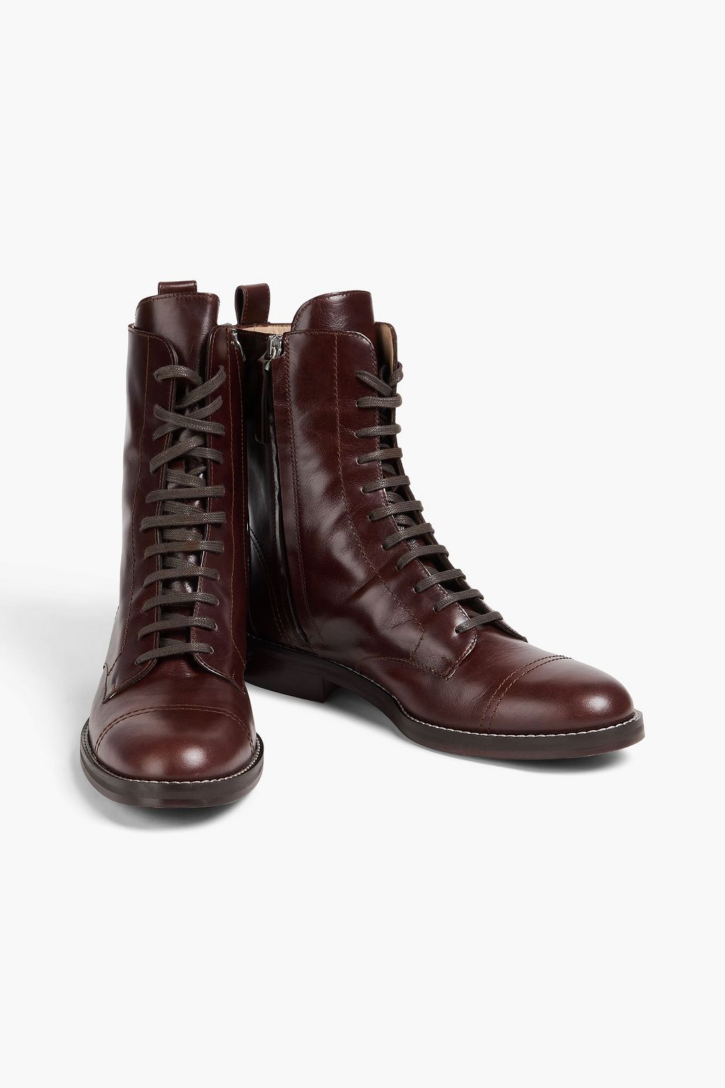 THEORY Lace-up leather ankle boots