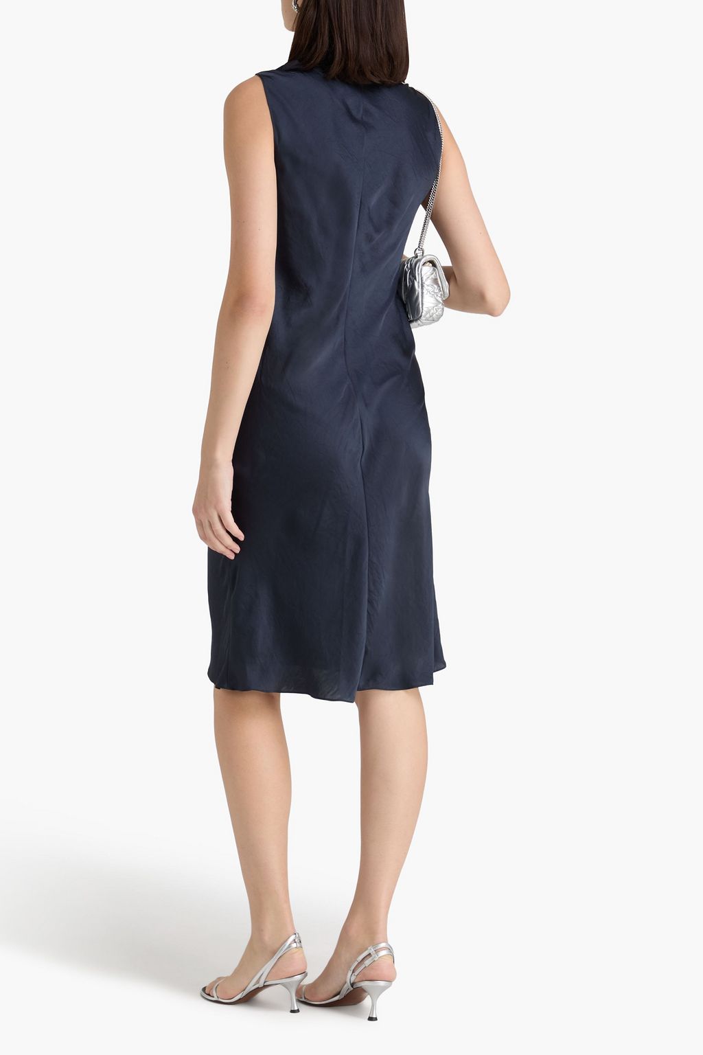 THEORY Twisted crinkled-stain dress