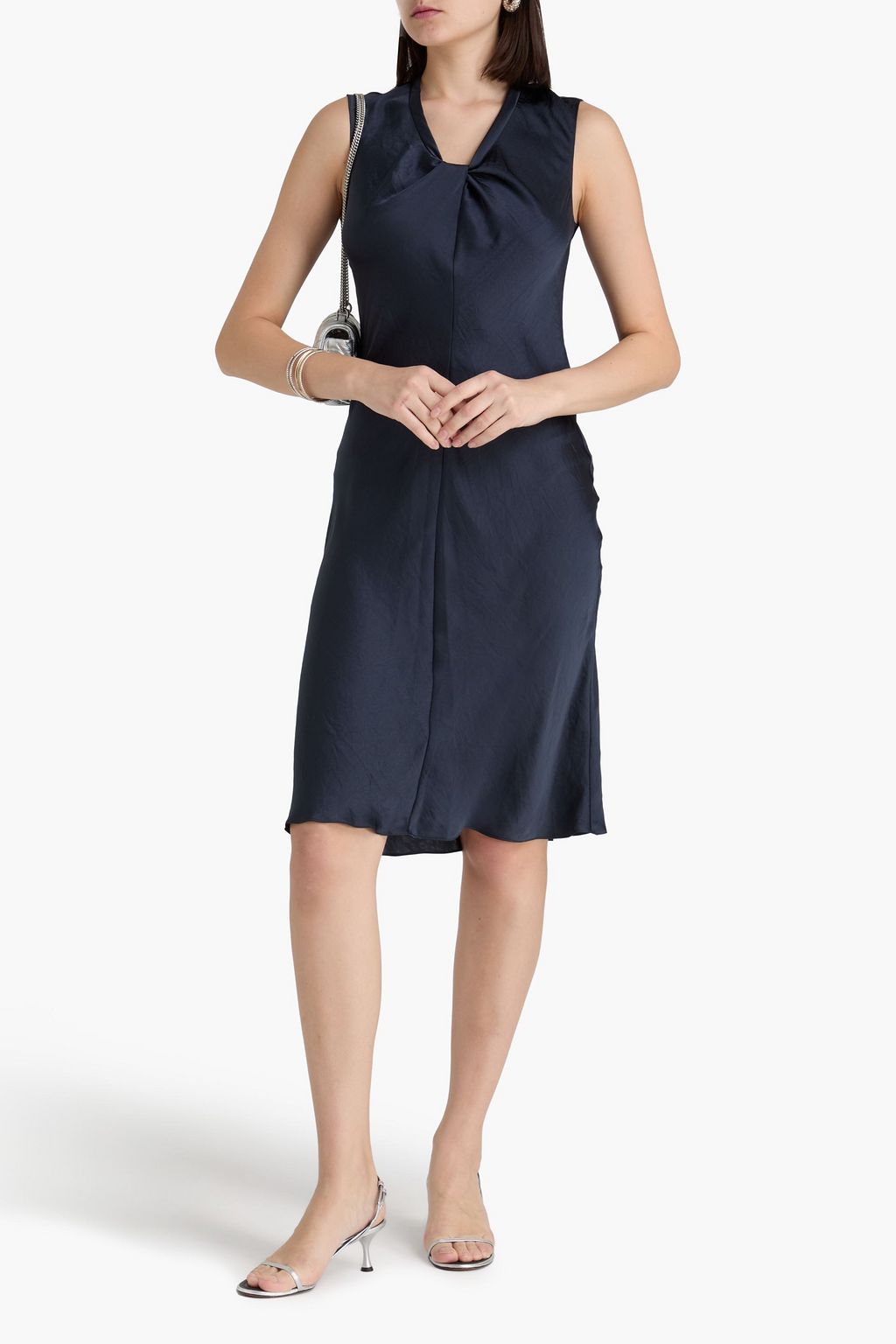THEORY Twisted crinkled-stain dress