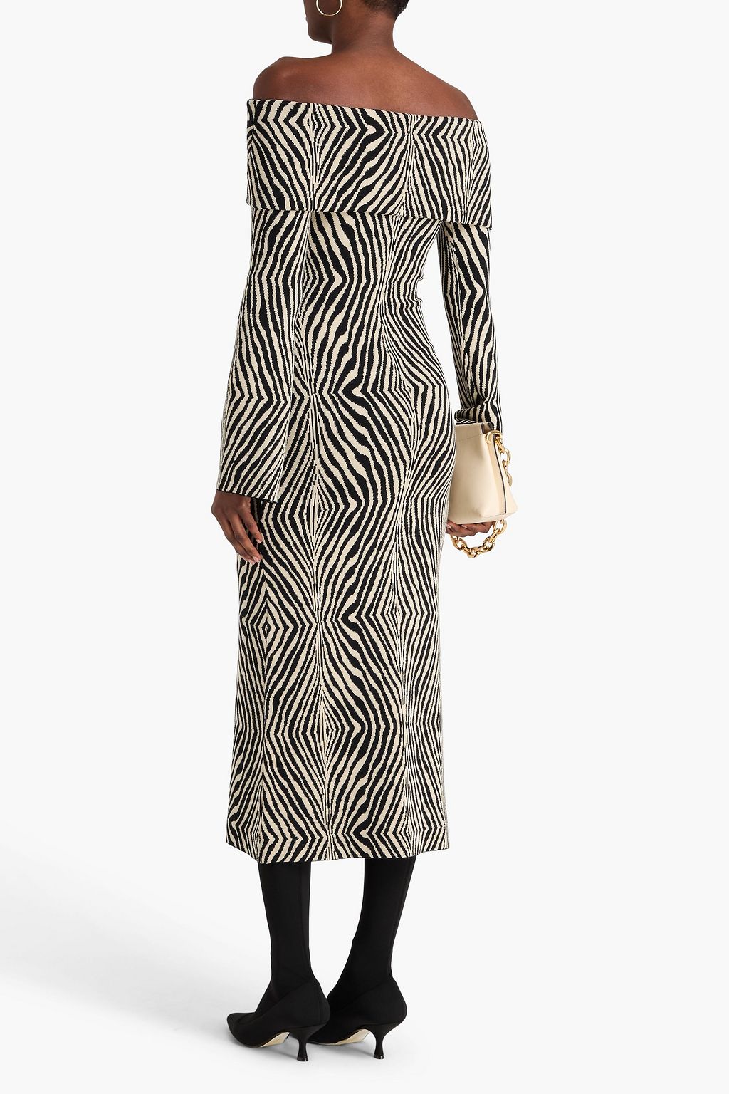 BY MALENE BIRGER فستان متوسط الطول "بيني" من مزيج لايوسيل تنسل™ بتصميم مكشوف الكتفين