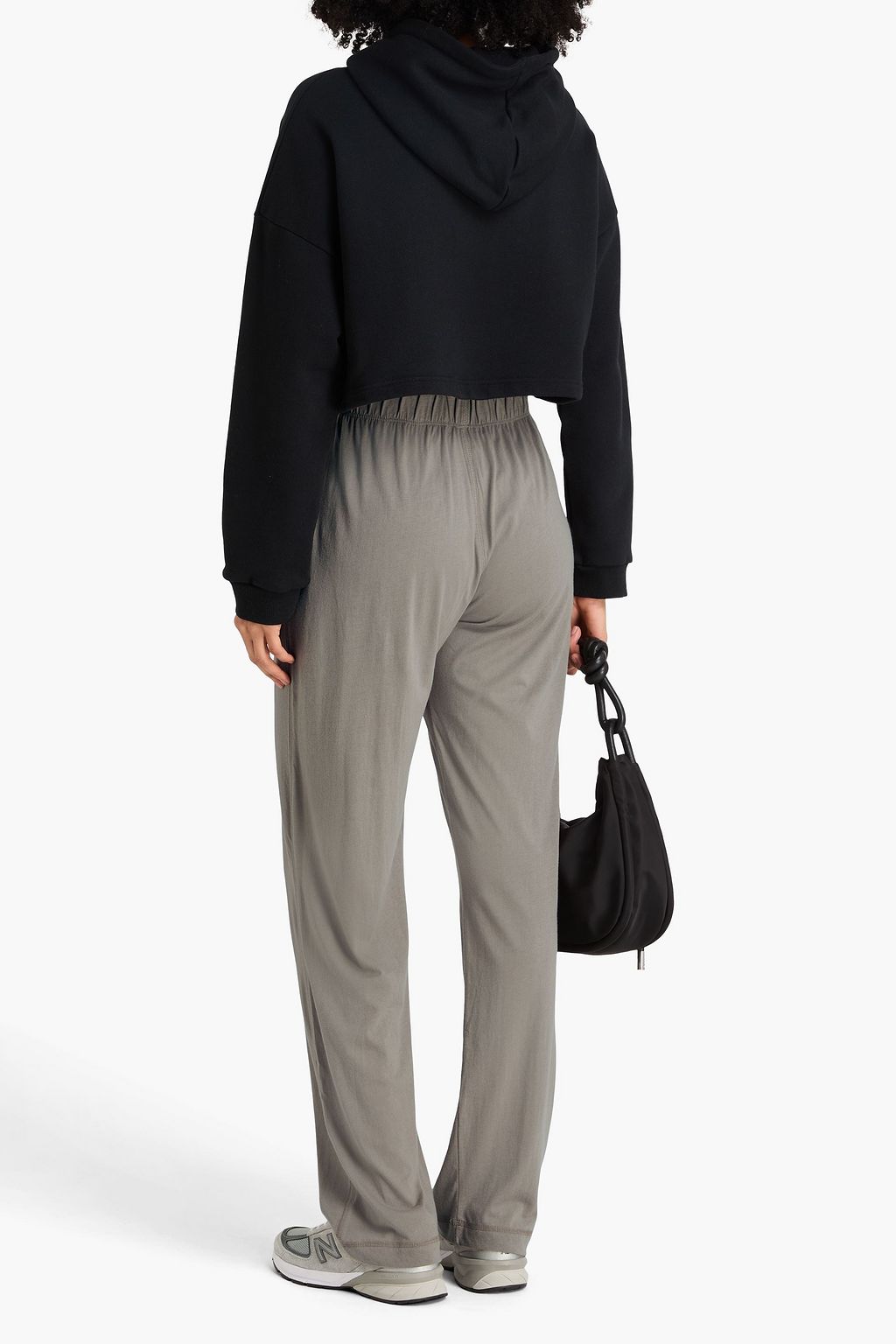 ÉTERNE Cotton and modal-blend jersey straight-leg pants