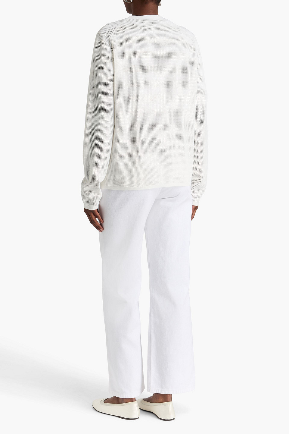  Theory - Cardigan Aus Pointelle-strick - Weiß - L 