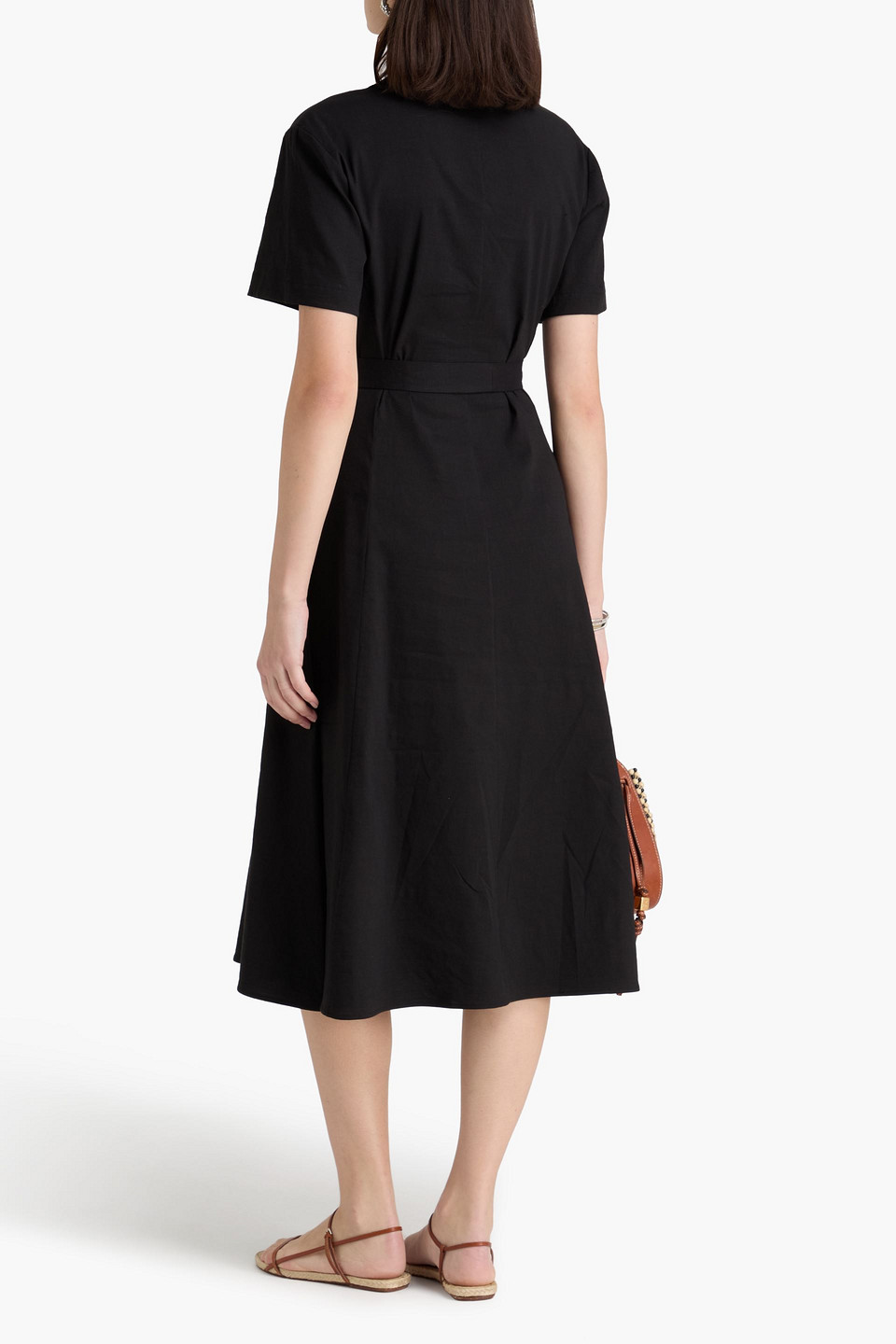  Theory - Midikleid Aus Einer Leinenmischung - Schwarz - Us 0 