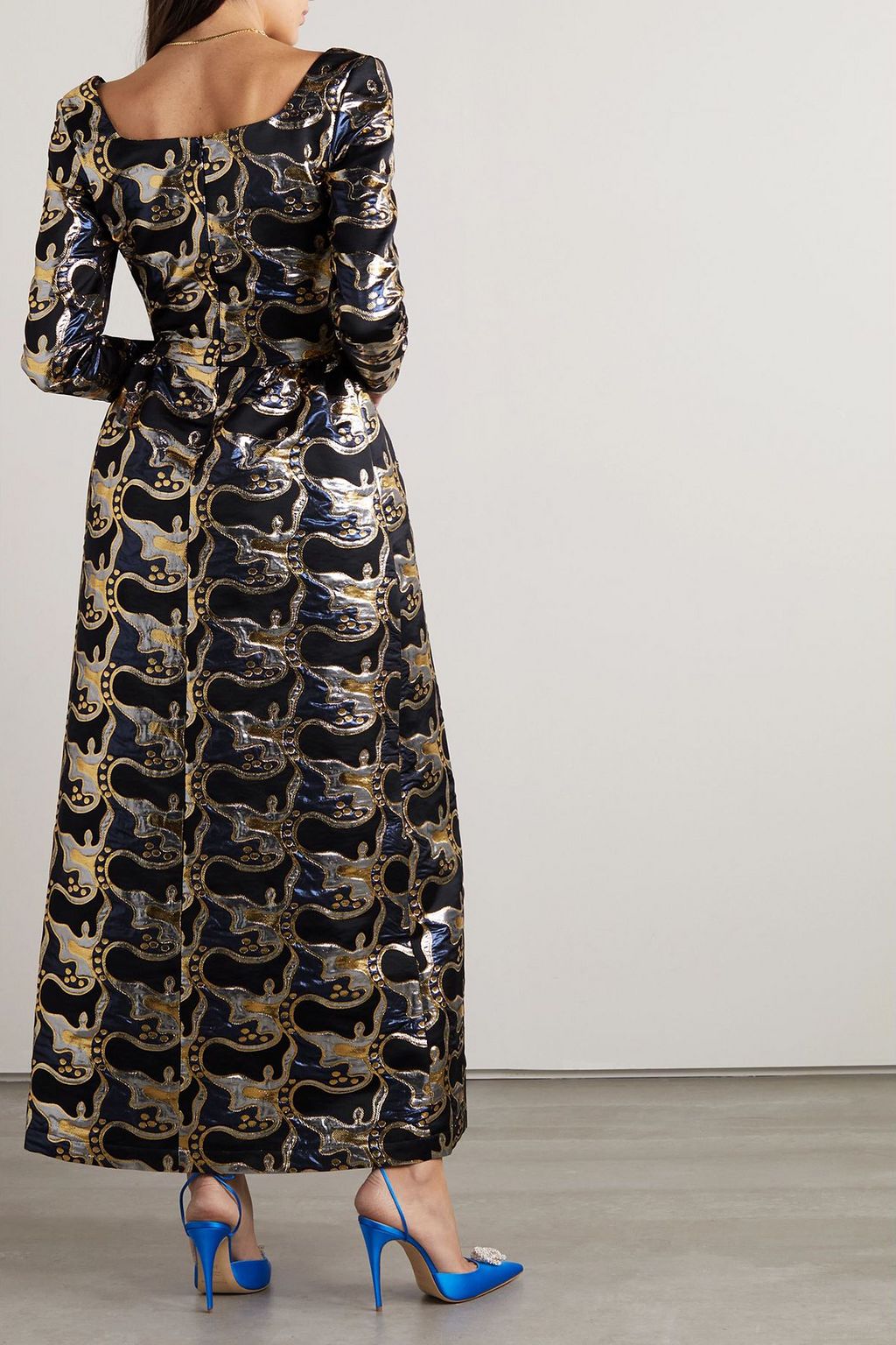 LA DOUBLEJ Cheer metallic brocade maxi dress