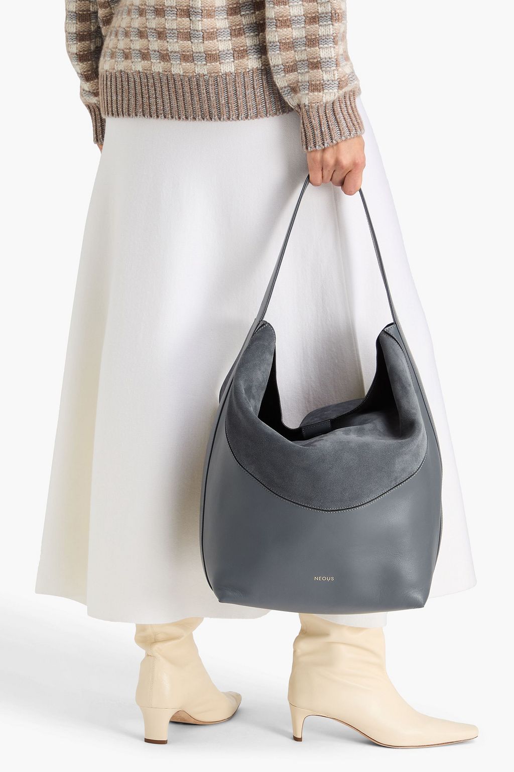 NEOUS حقيبة توت "بافو" من الجلد وجلد السويد