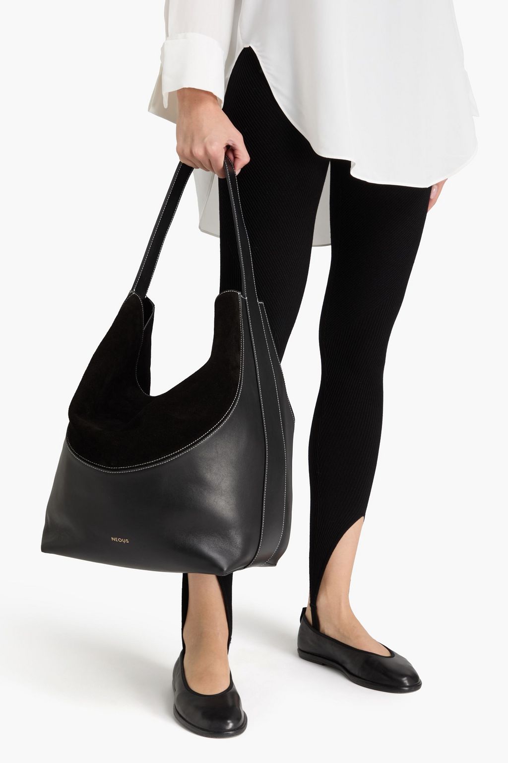 NEOUS حقيبة توت "بافو" من الجلد وجلد السويد