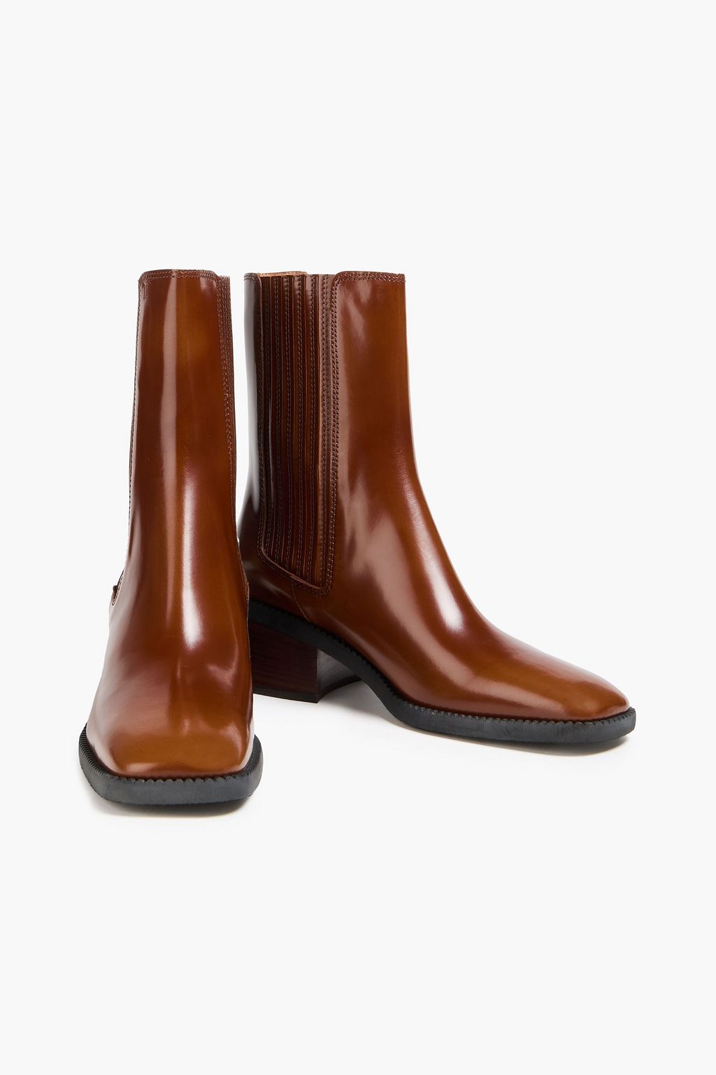 TOD'S Glossed-leather ankle boots