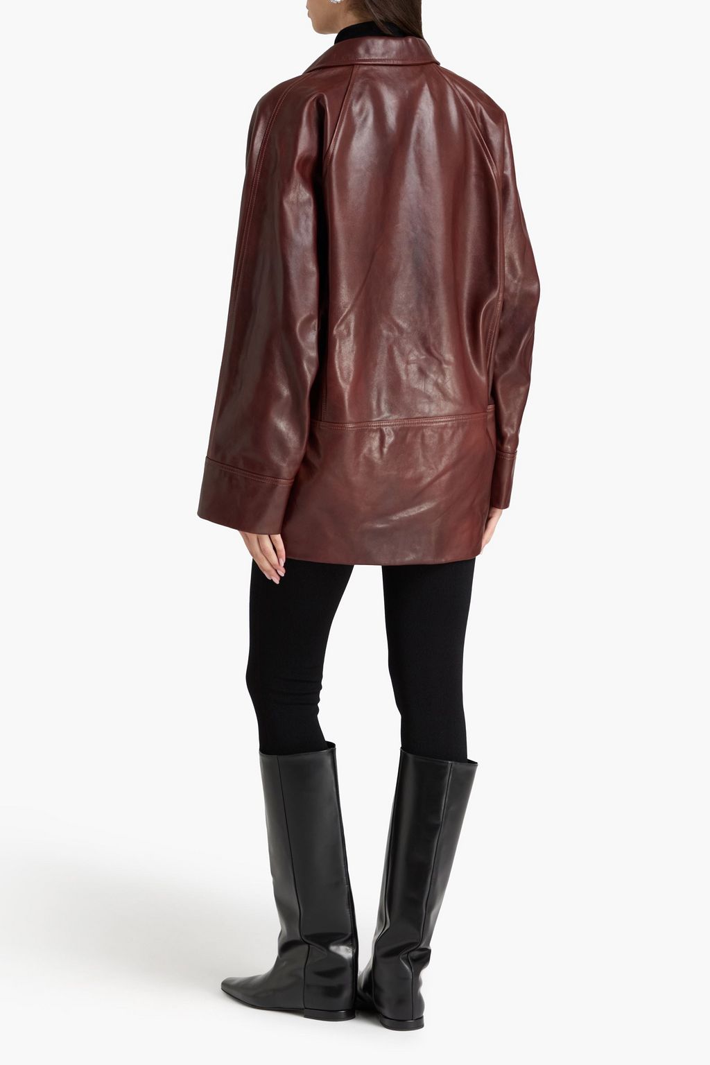 FRAME Double-breasted leather jacket