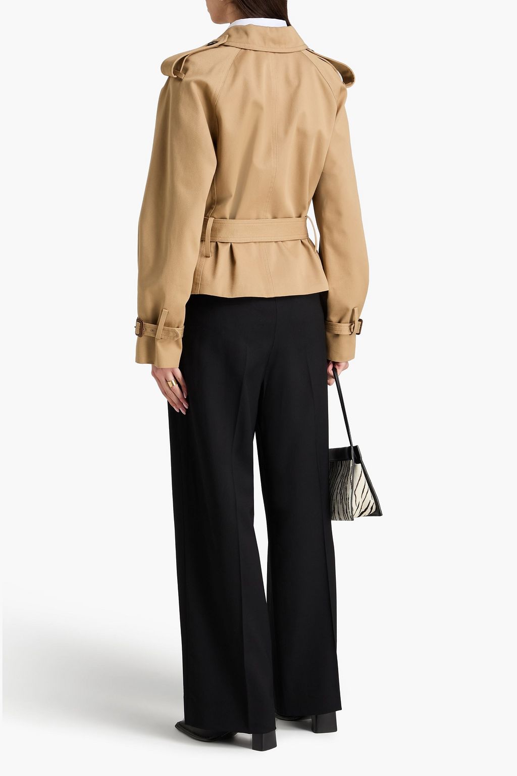FRAME Belted cotton-twill jacket