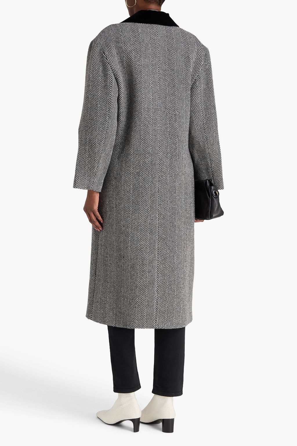 FRAME Herringbone wool-blend felt coat