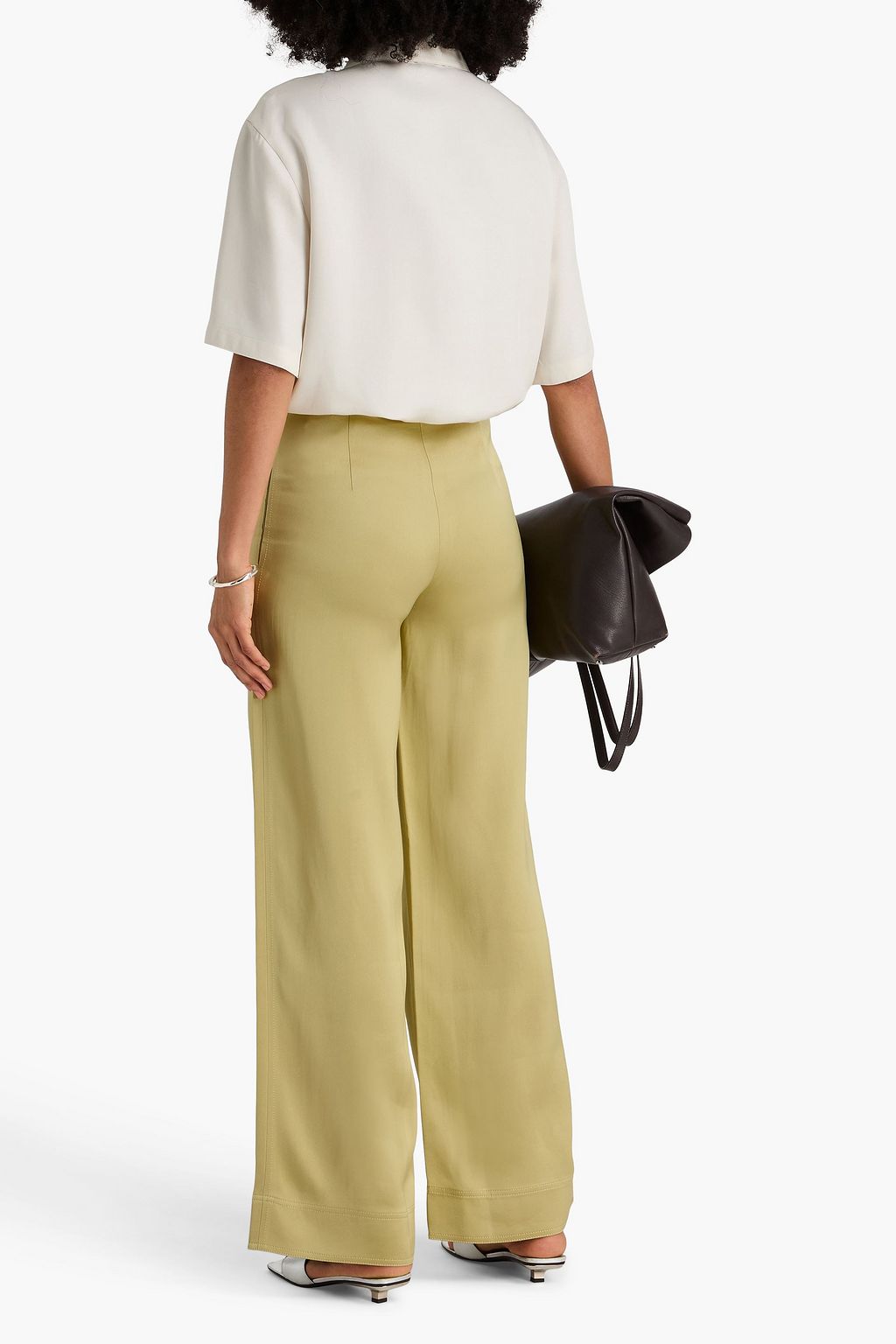 TOTEME Satin-crepe wide-leg pants
