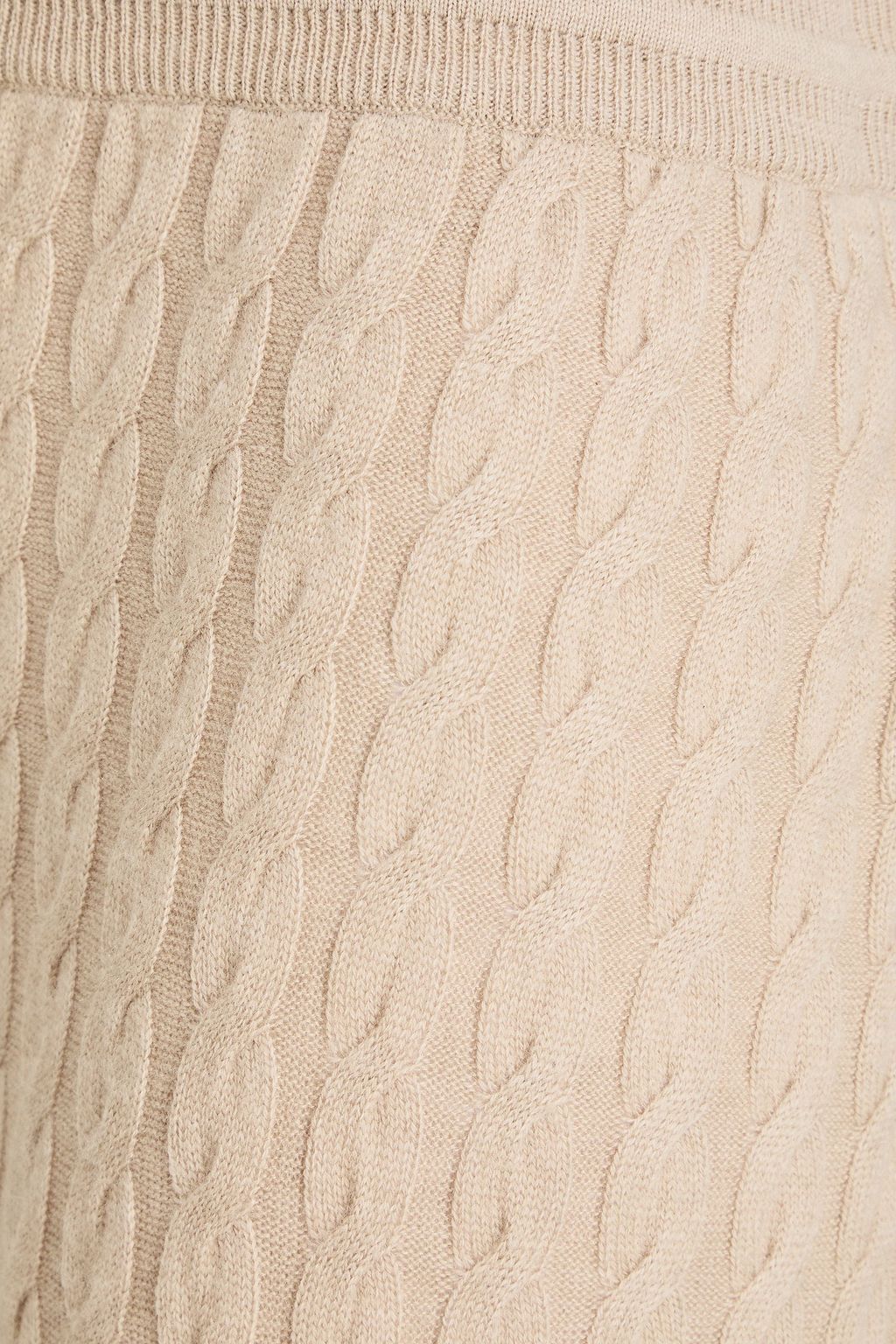 TOTEME Cable-knit wool and cashmere-blend wide-leg pants