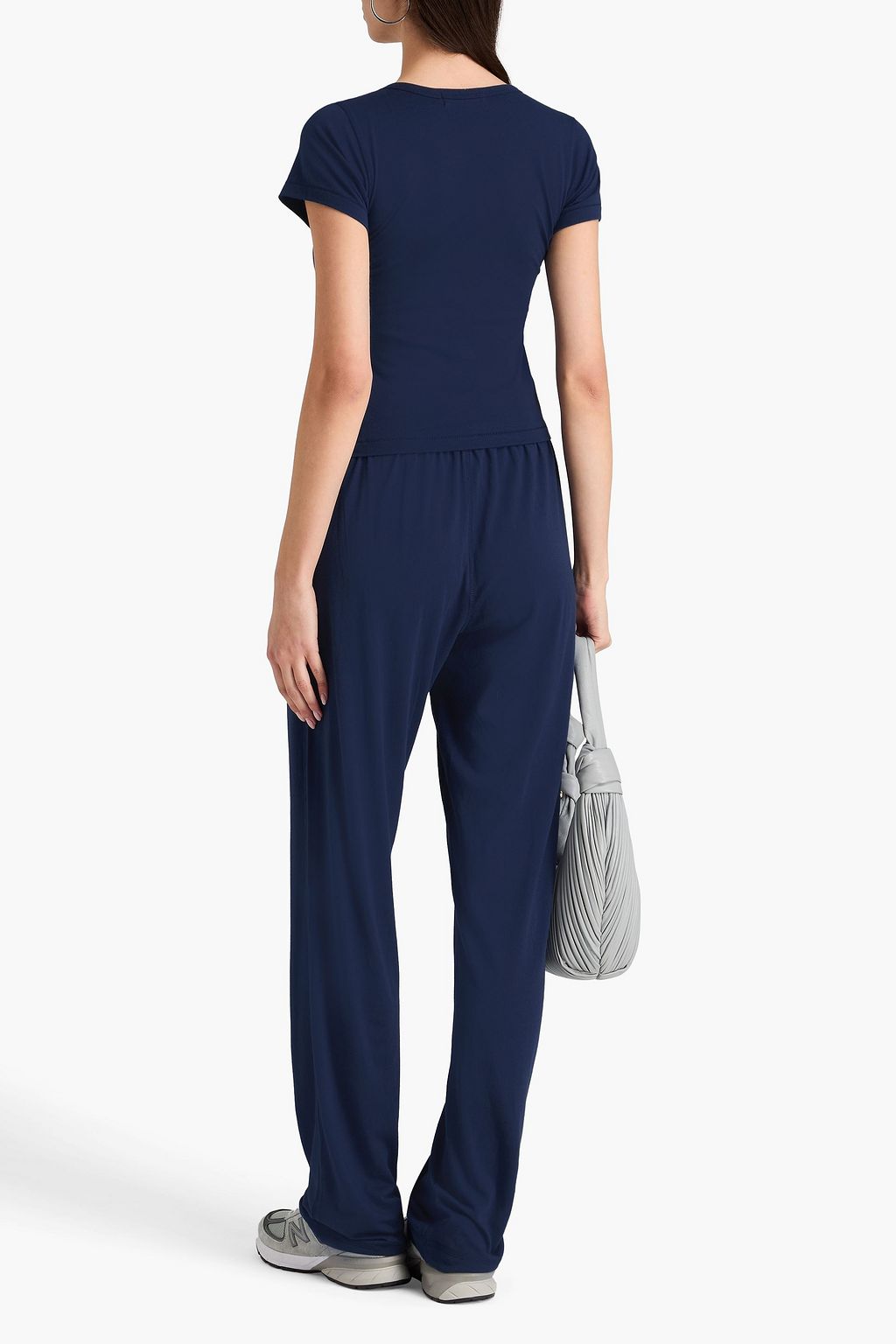 ÉTERNE Cotton and modal-blend jersey straight-leg pants