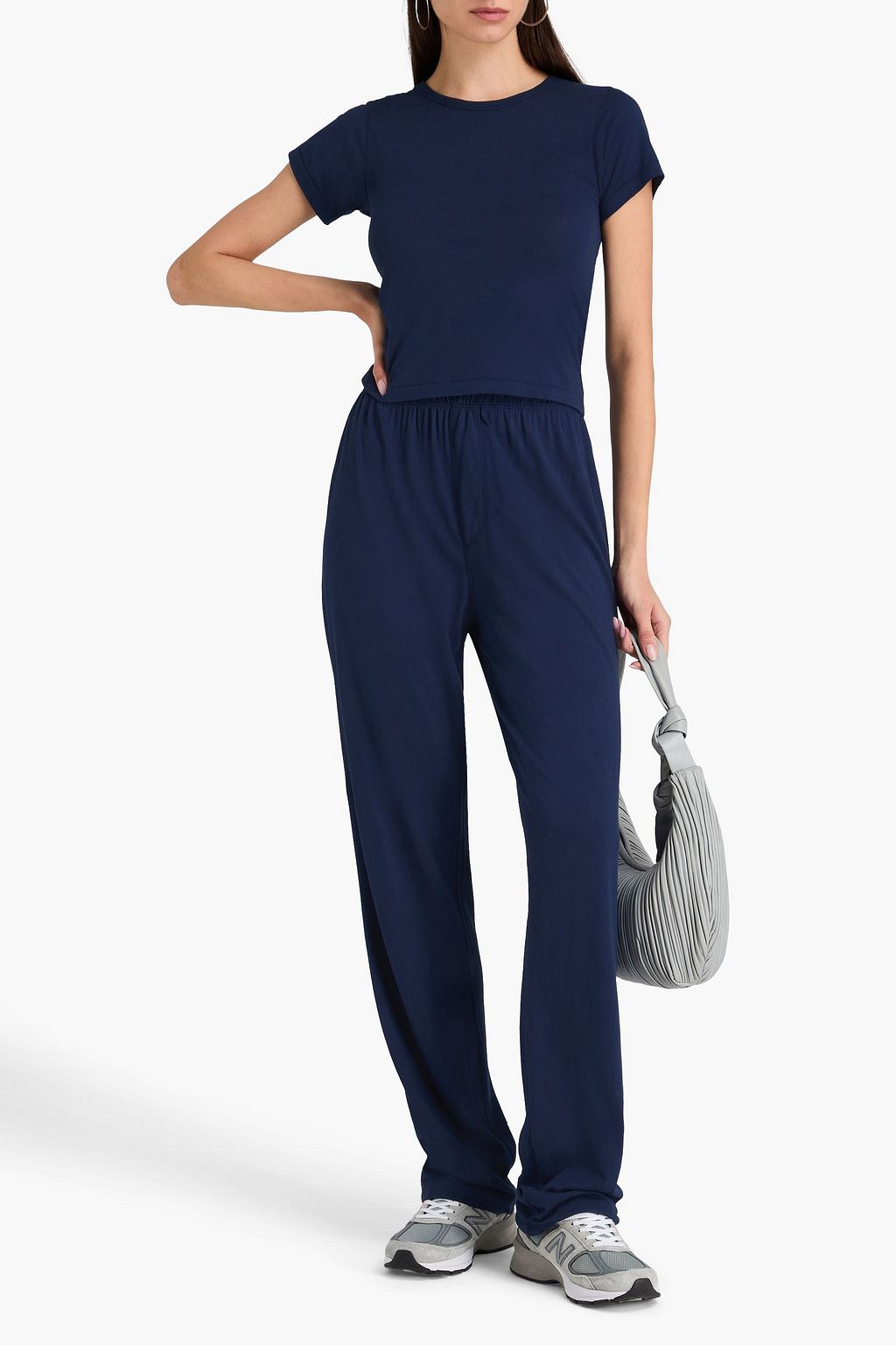ÉTERNE Cotton and modal-blend jersey straight-leg pants
