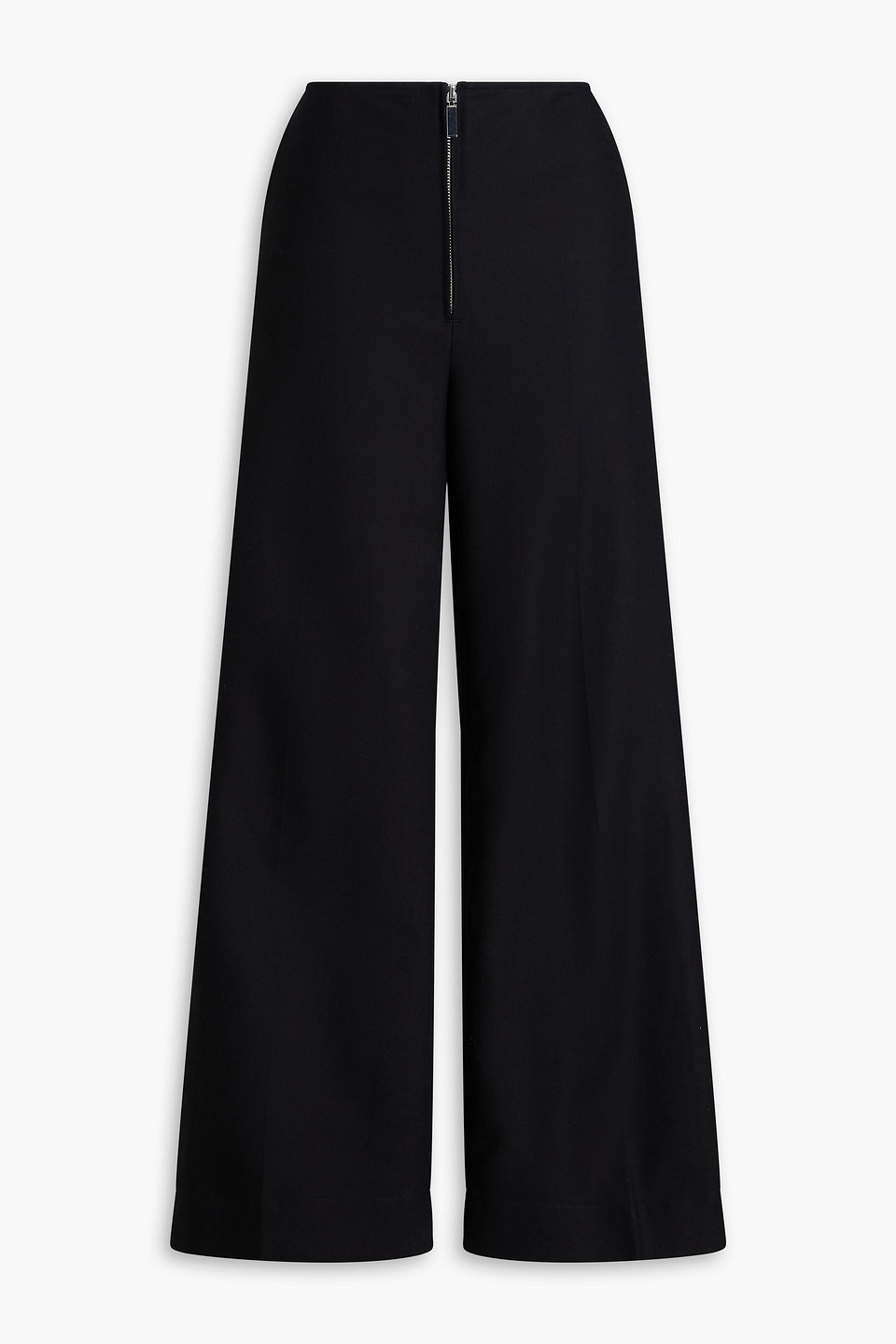 Totême Cotton-twill Wide-leg Pants In Black