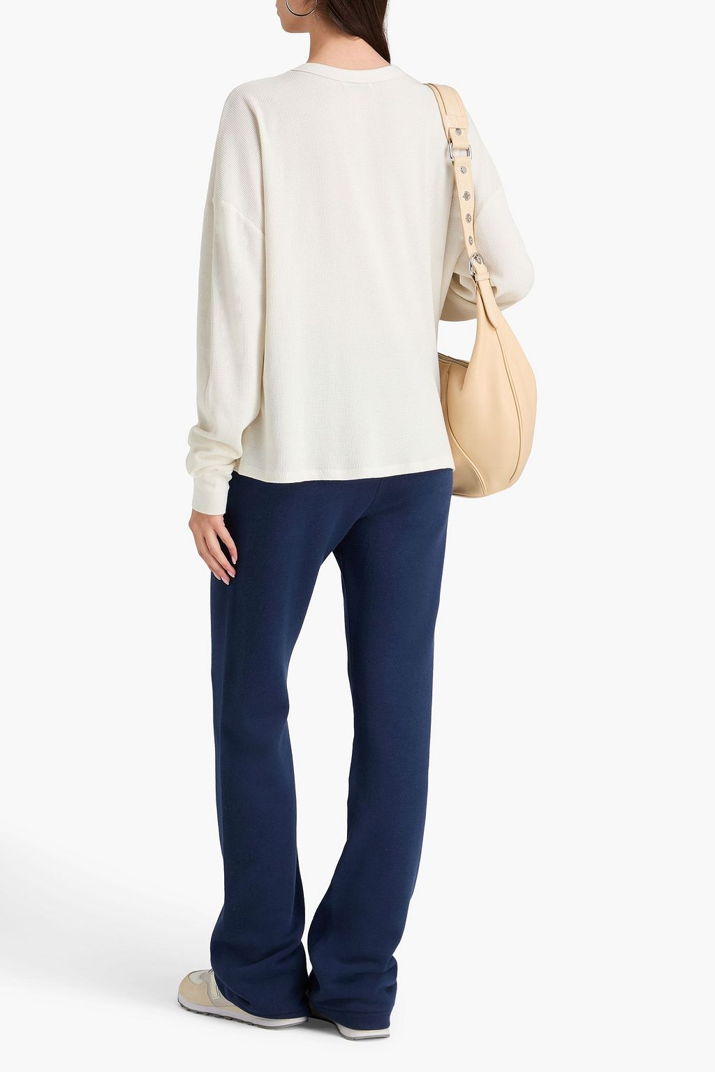 ÉTERNE Cotton and modal-blend French terry track pants