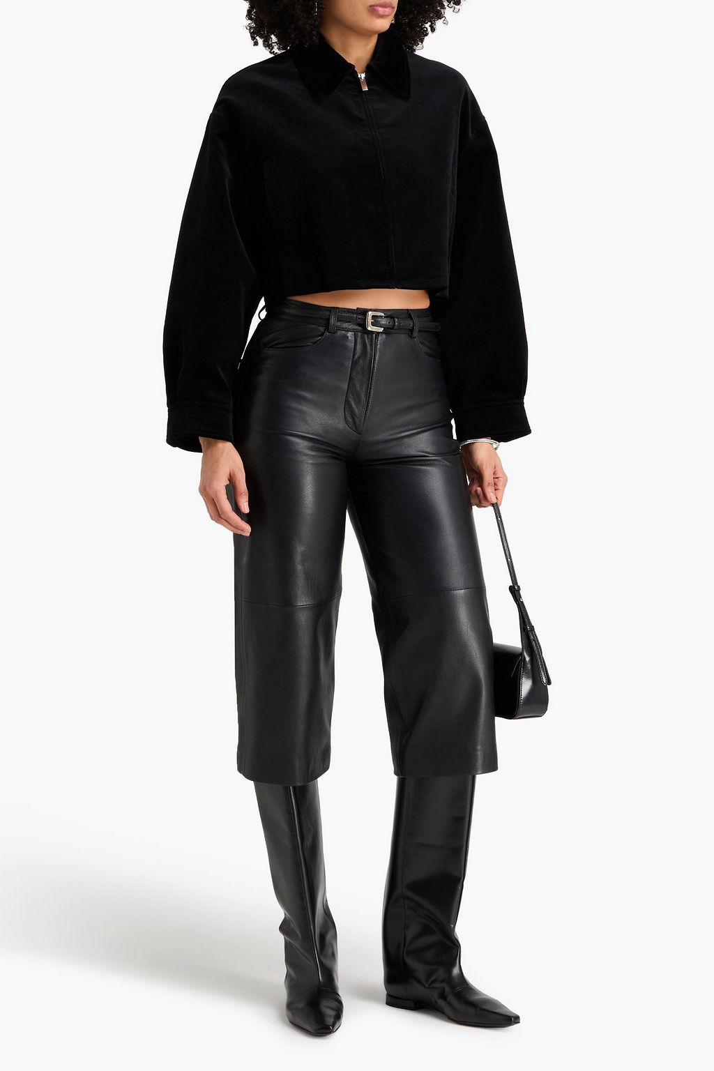 THEORY Cropped cotton-blend velvet jacket