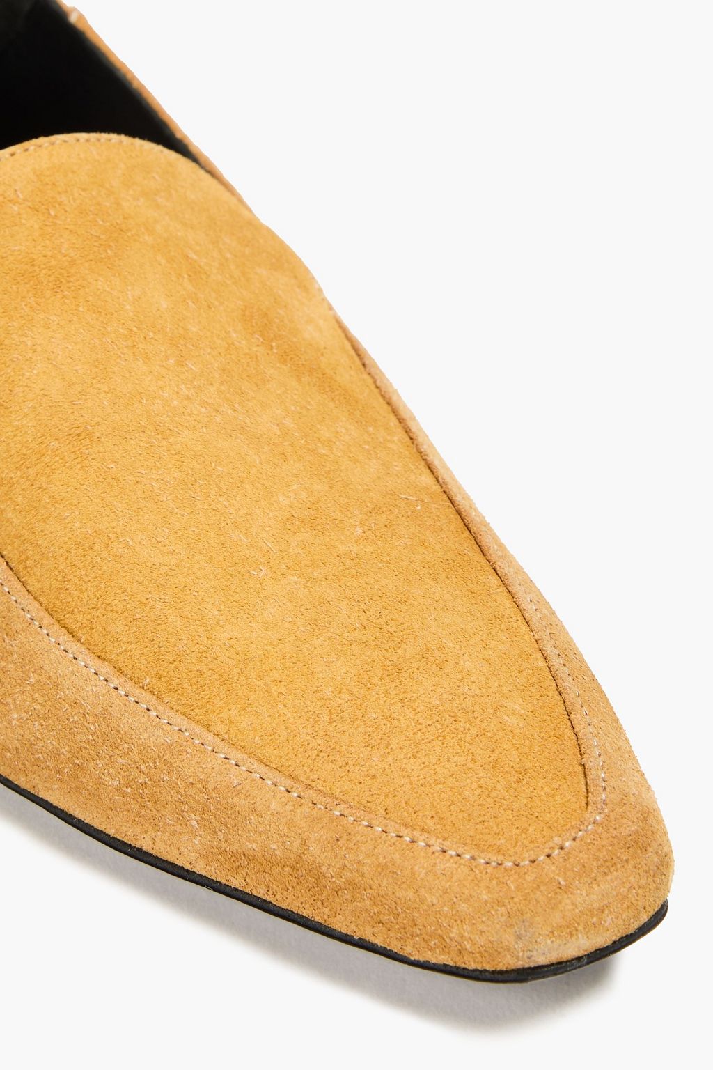 REJINA PYO حذاء لوفر بكعب قابل للطي من جلد السويد