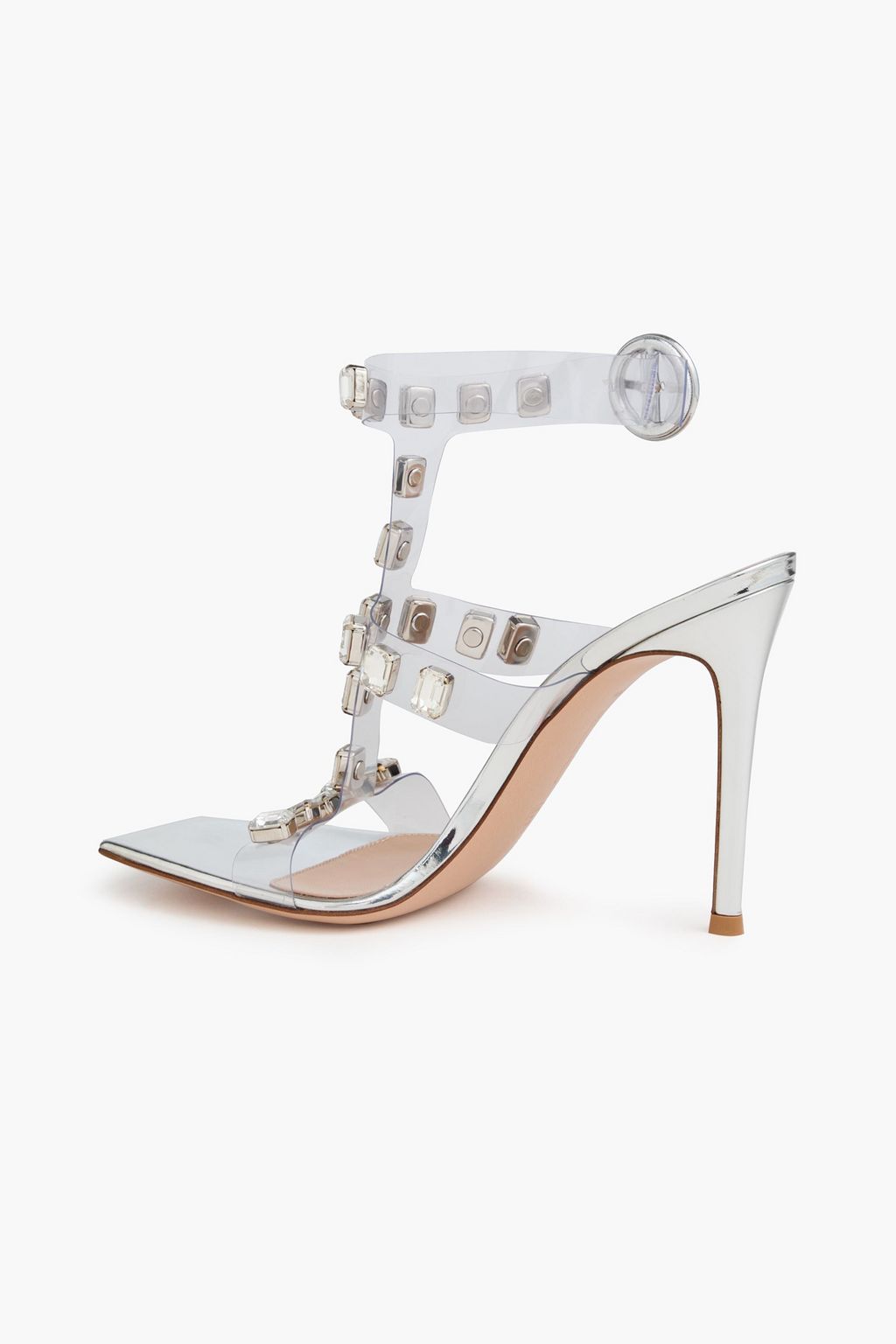GIANVITO ROSSI Crystal Crash embellished PVC sandals