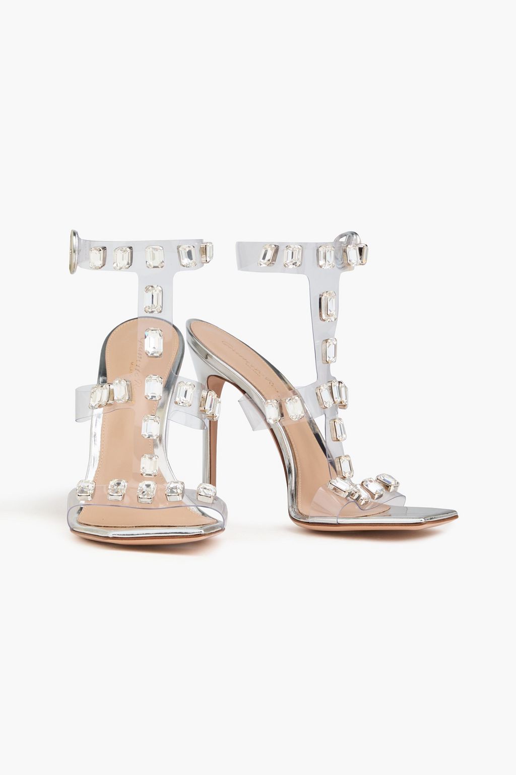 GIANVITO ROSSI Crystal Crash embellished PVC sandals