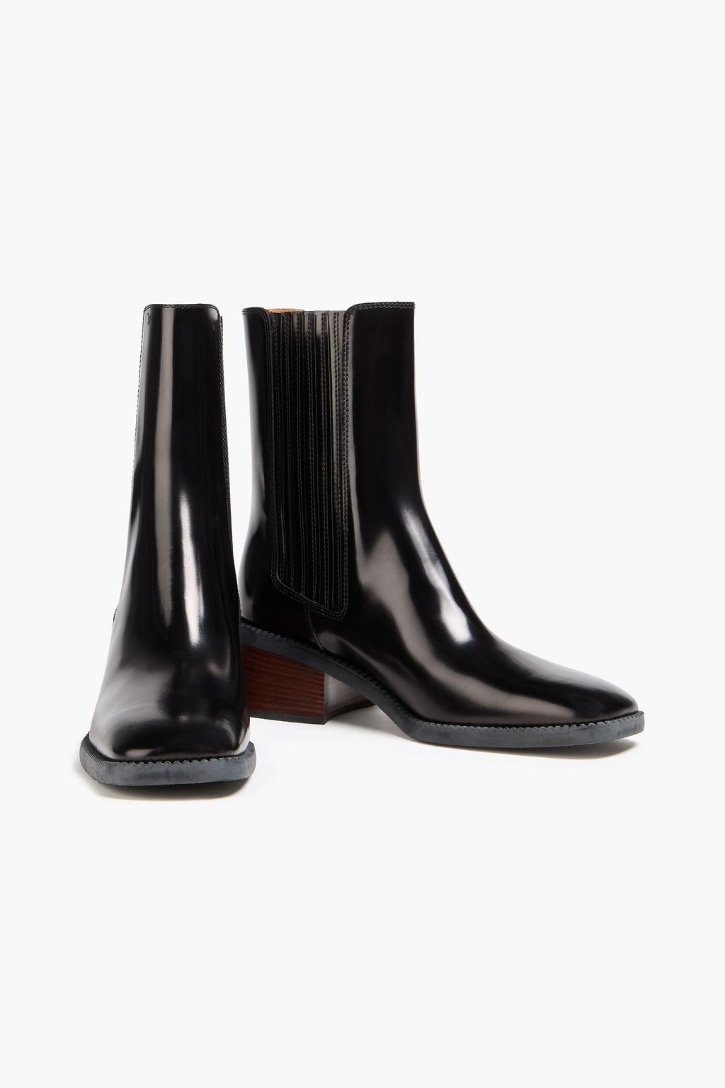 TOD'S Glossed-leather ankle boots