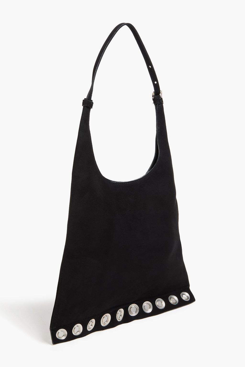 REJINA PYO حقيبة كتف "سييرا" من جلد السويد مزينة بحلقات معدنية