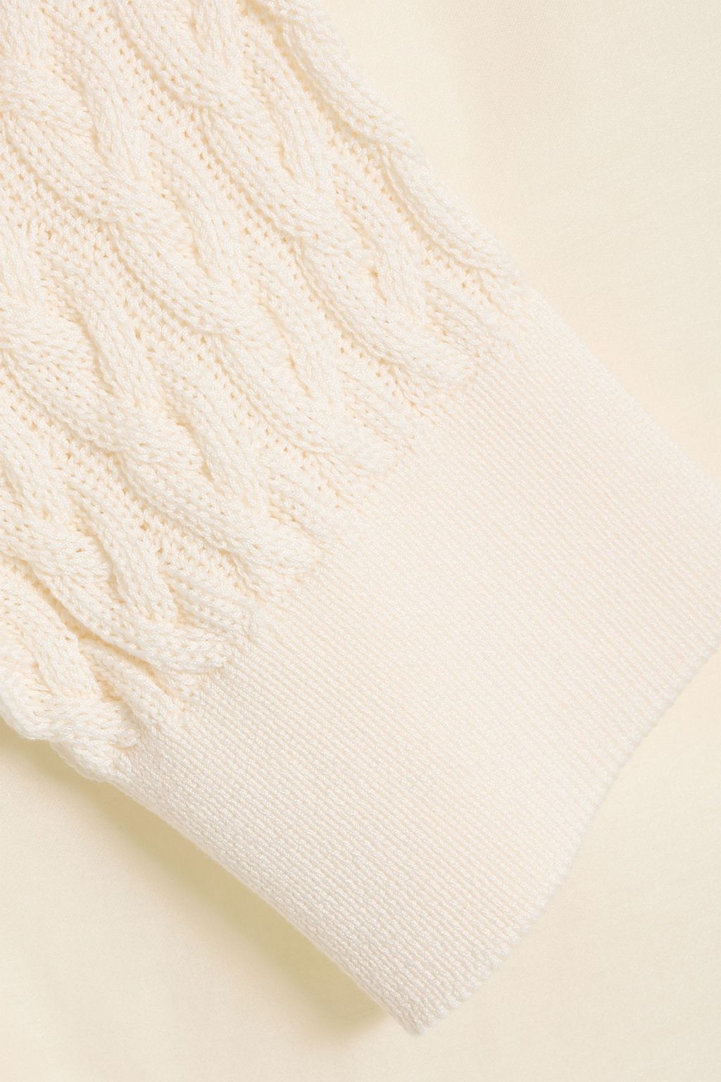 MAX MARA Zelante cable knit-paneled cotton-poplin shirt