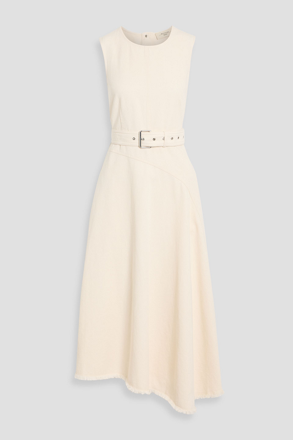 Weekend Max Mara Durata Asymmetric Denim Midi Dress In Sand