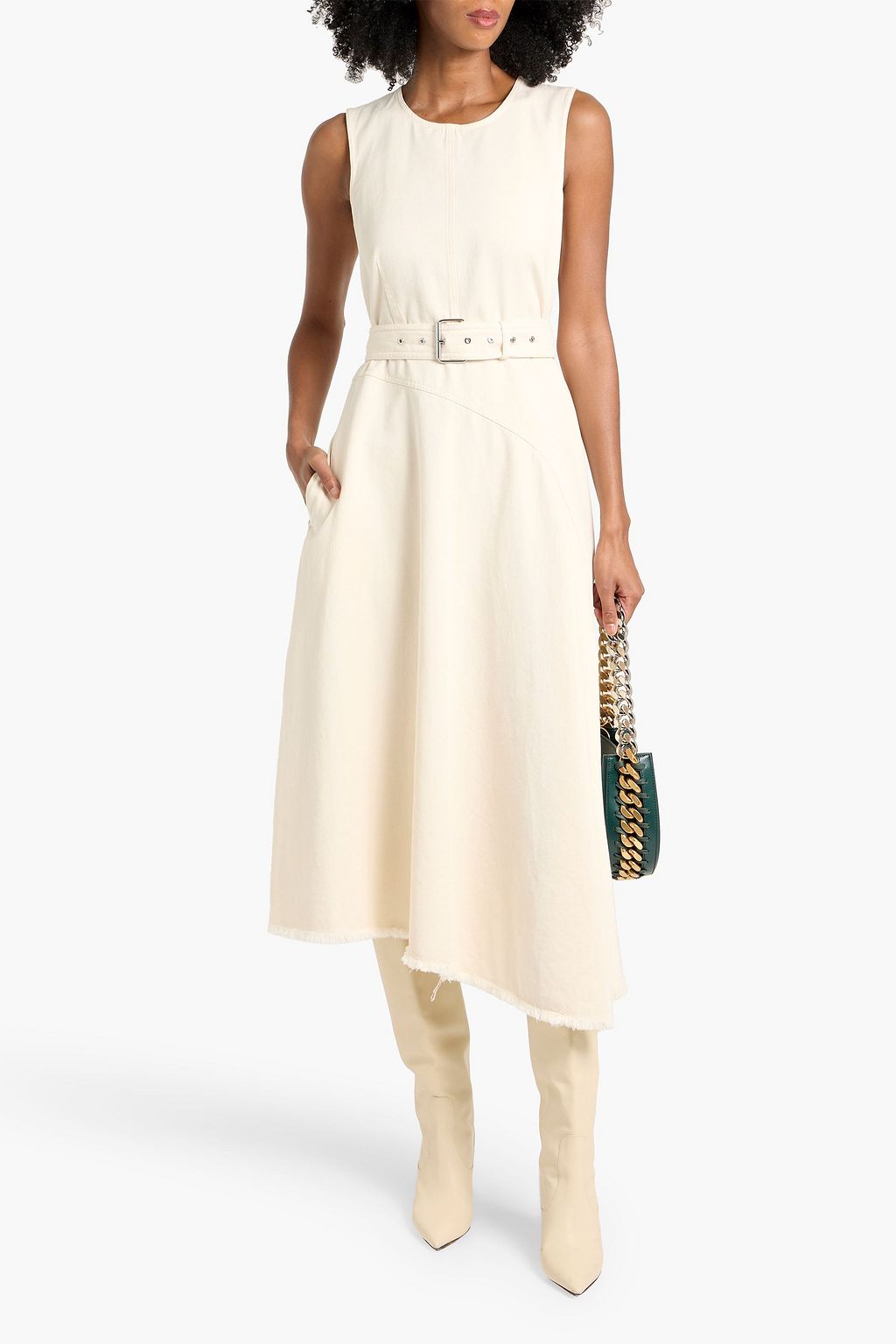 WEEKEND MAX MARA Durata asymmetric denim midi dress