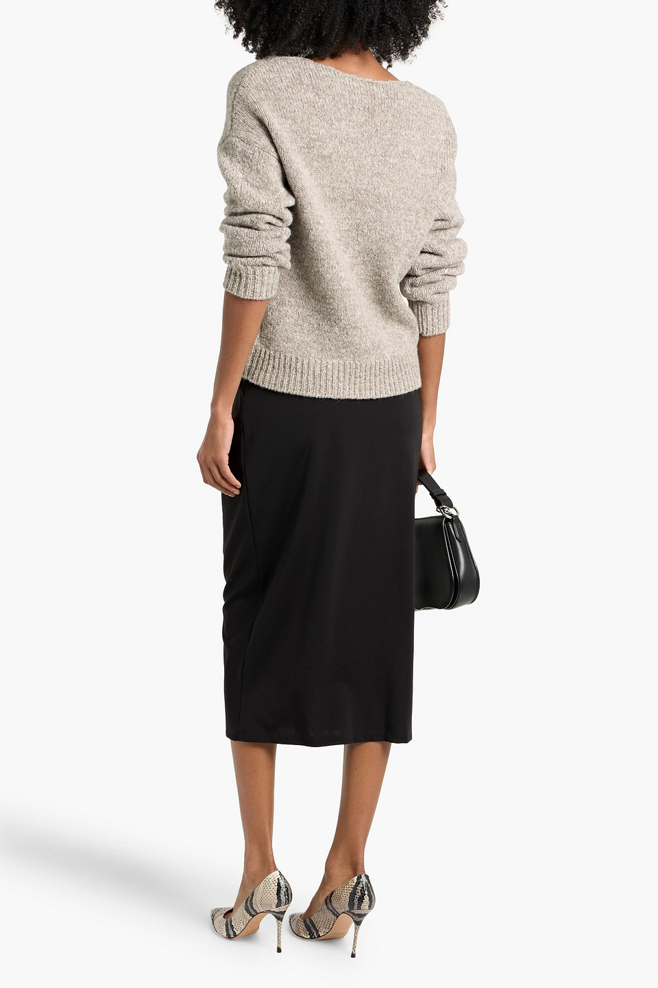 Weekend Max Mara Hans Stretch-jersey Midi Pencil Skirt In Multi