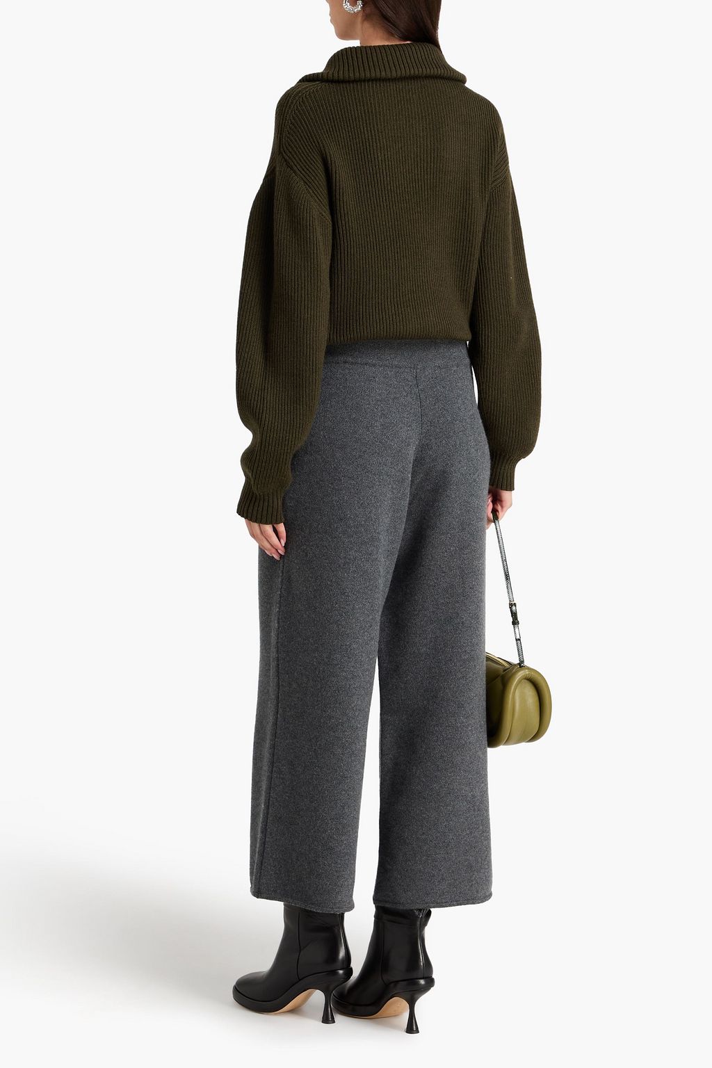 LOEWE Cropped cashmere wide-leg pants