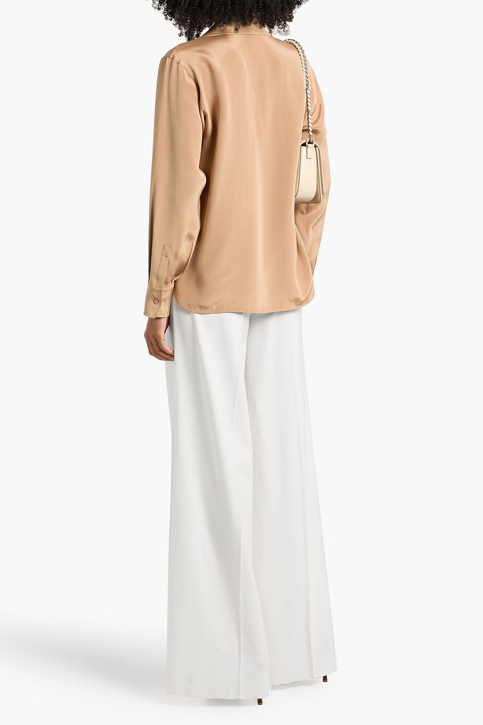 Max Mara Zanzero Silk Crepe De Chine Blouse In Brown