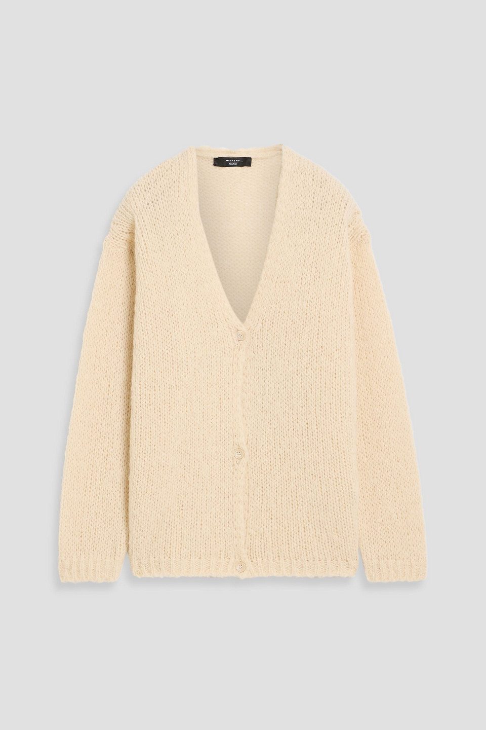 Weekend Max Mara Arduino Brushed Knitted Cardigan In White