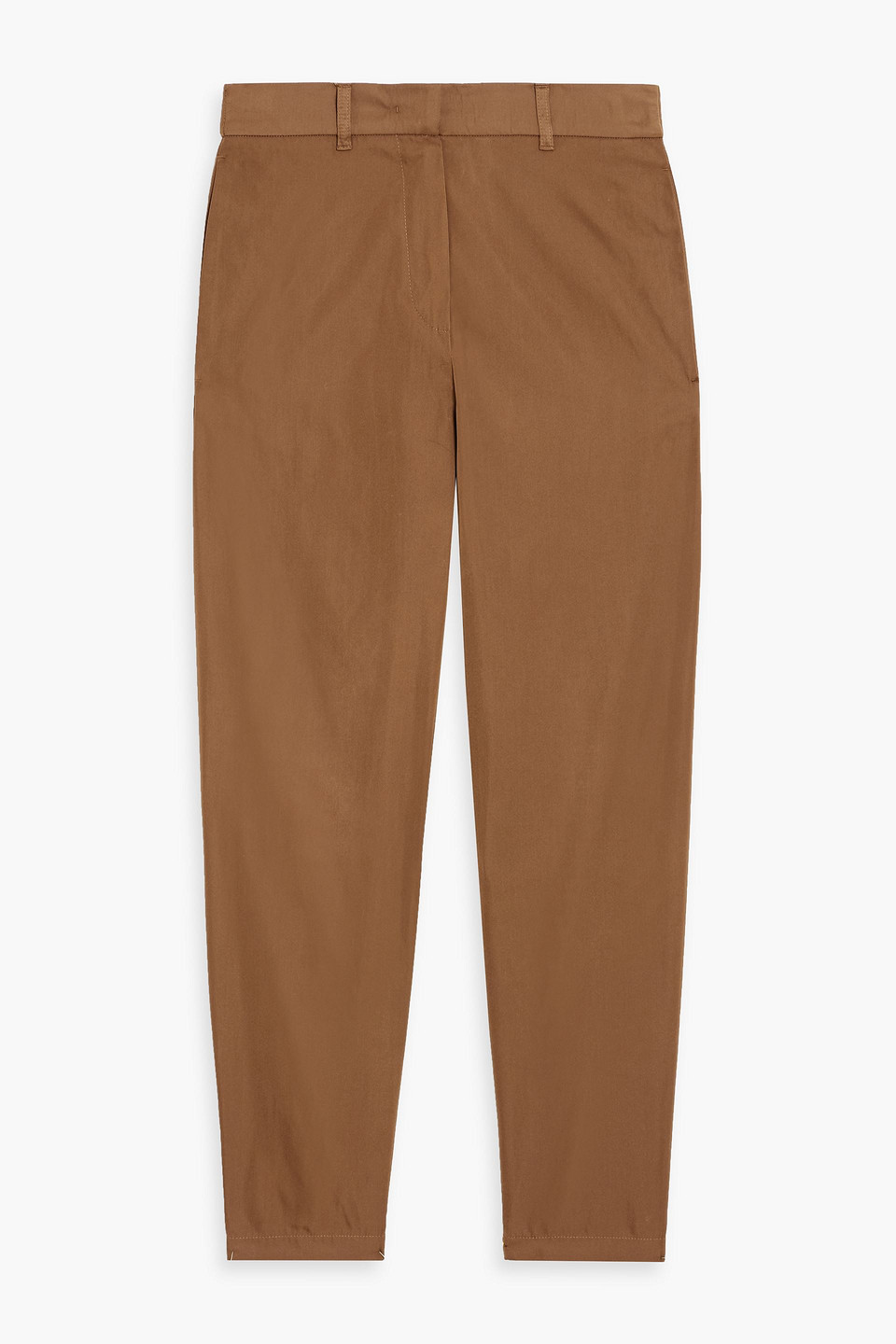 Max Mara Candore Cropped Twill Tapered Pants In Brown